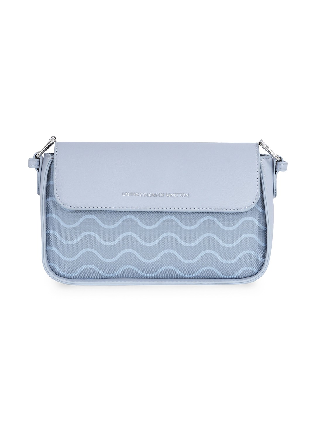 

United Colors of Benetton Geometric Printed Structured Sling Bag, Blue