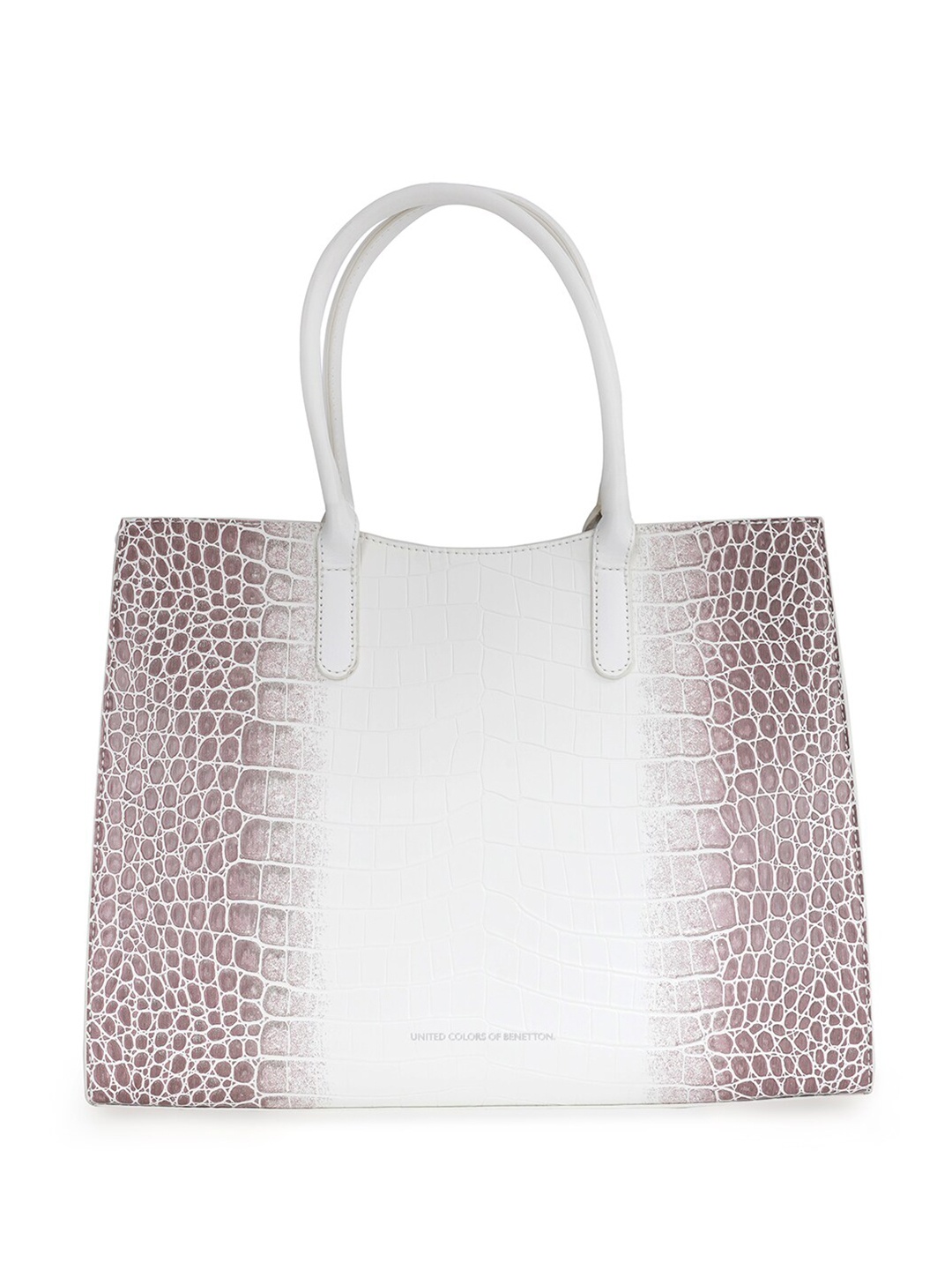 

United Colors of Benetton Textured Oversized Shopper Tote Bag, White