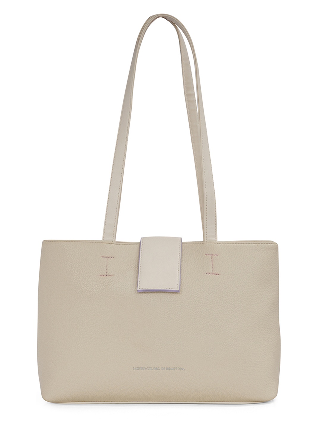 

United Colors of Benetton Textured Structured Shoulder Bag, Off white