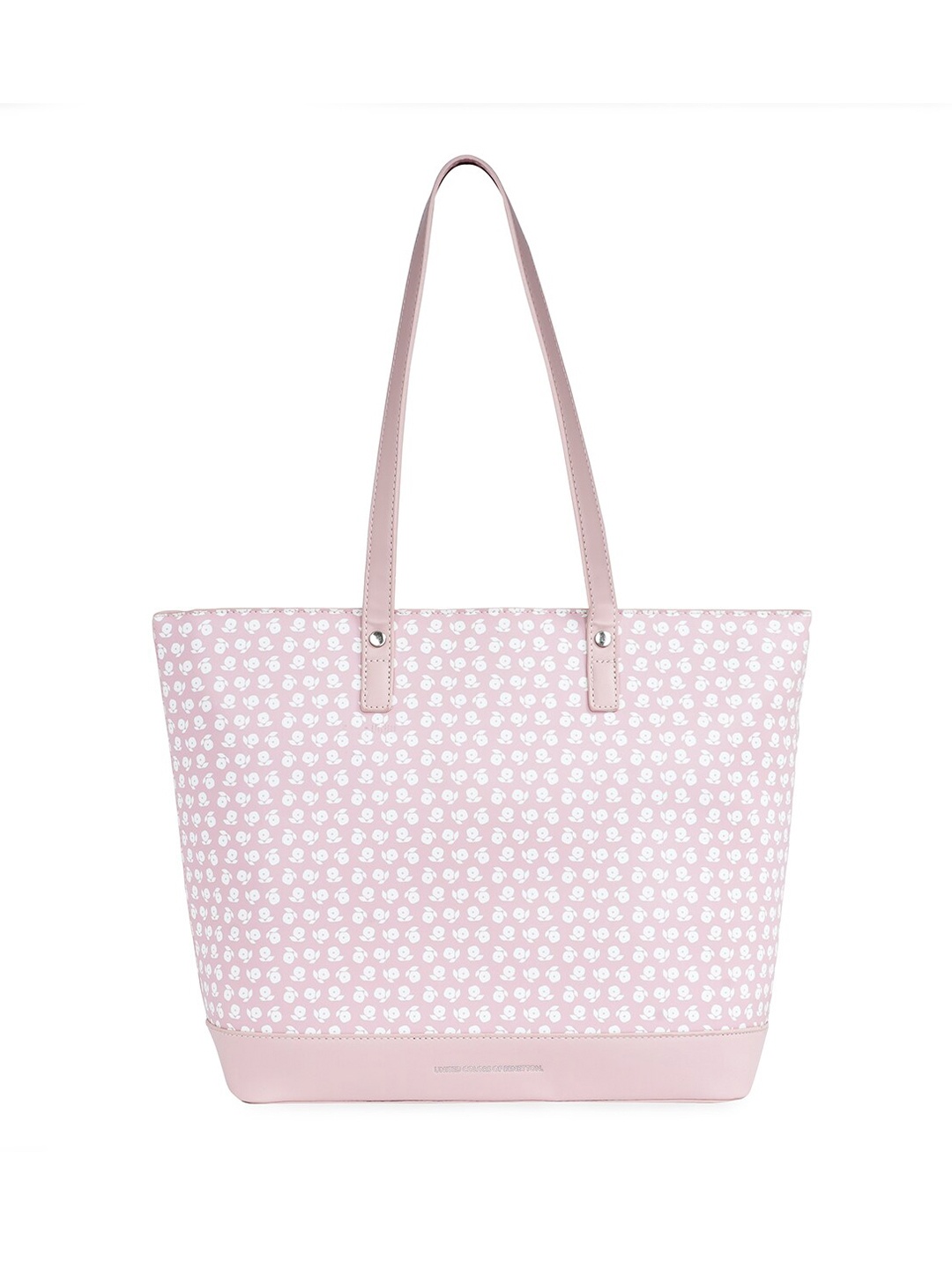 

United Colors of Benetton Floral Printed Structured Tote Bag, Pink