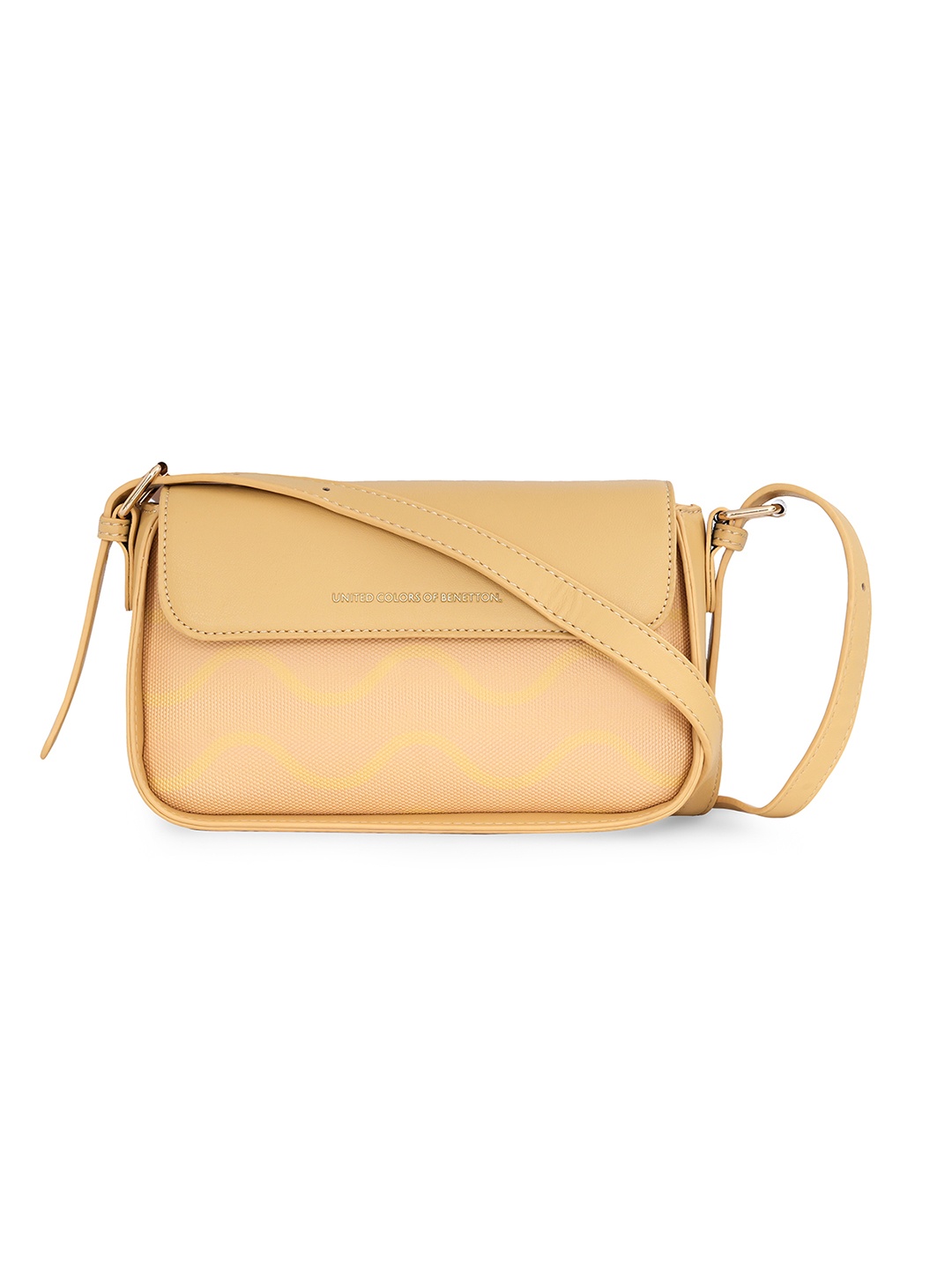 

United Colors of Benetton Textured Structured Sling Bag, Yellow