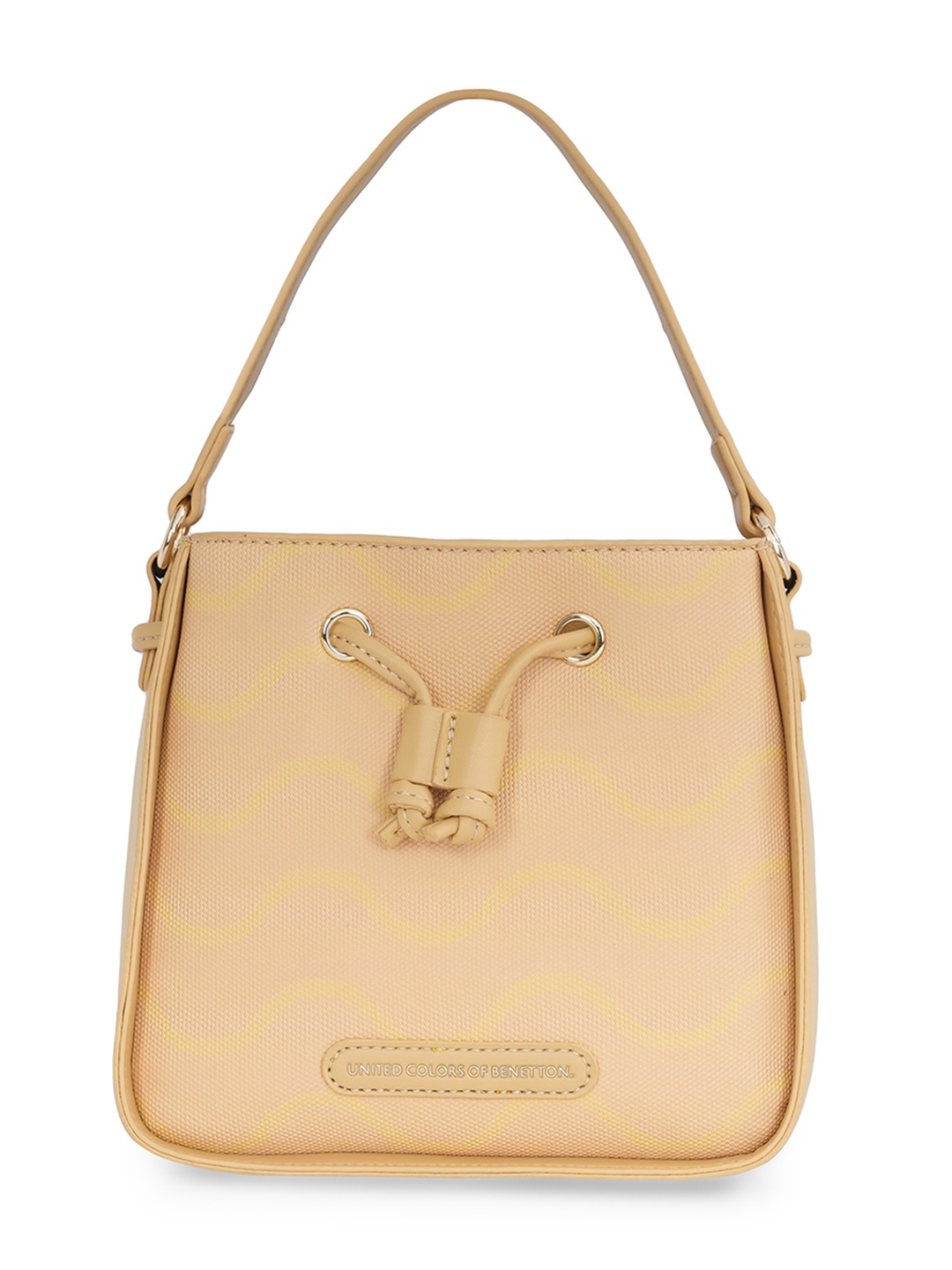 

United Colors of Benetton PU Structured Hobo Bag, Yellow