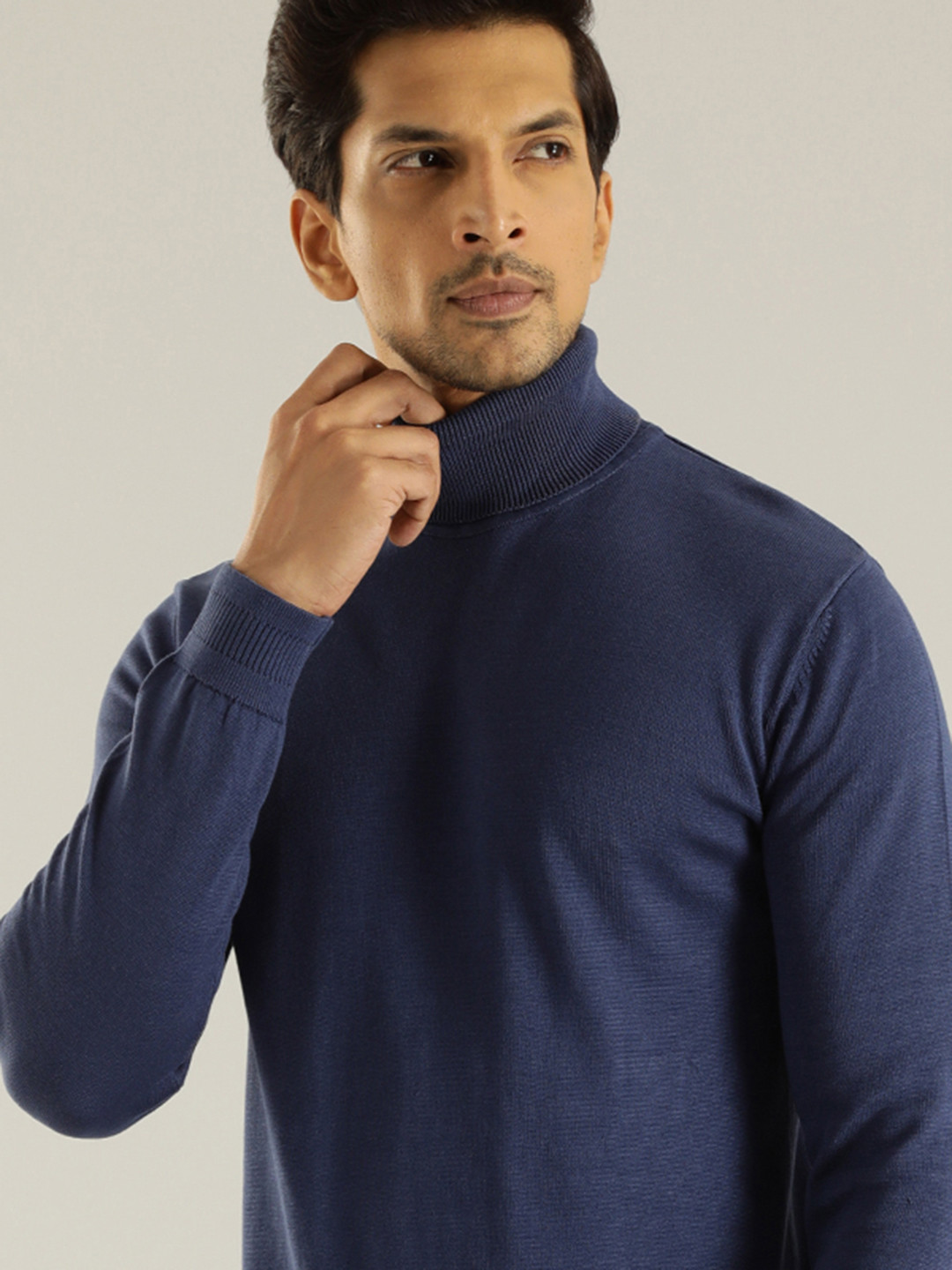 

Indian Terrain Turtle Neck Long Sleeves Pullover, Navy blue