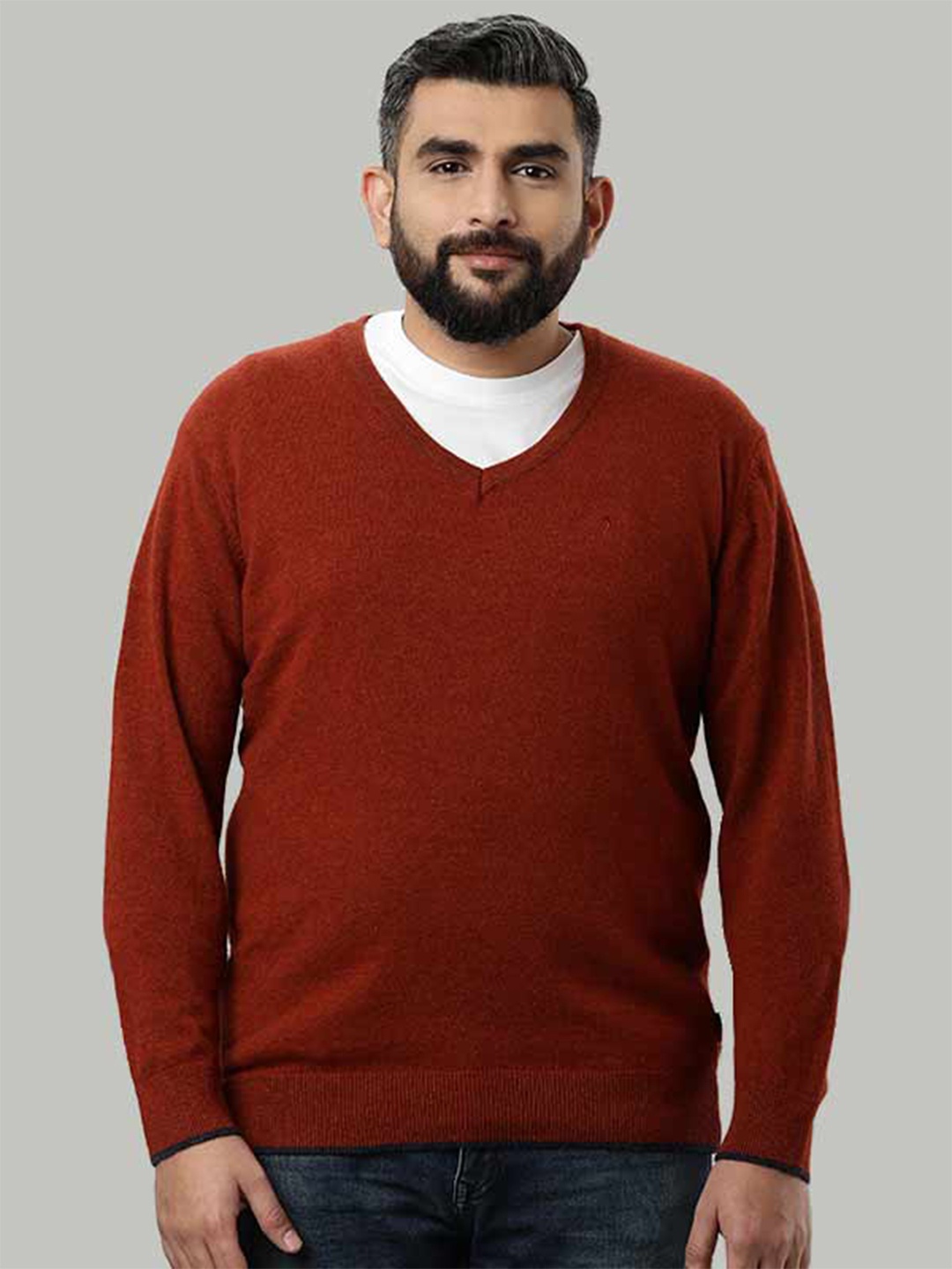 

Indian Terrain V-Neck Long Sleeves Pullover, Rust