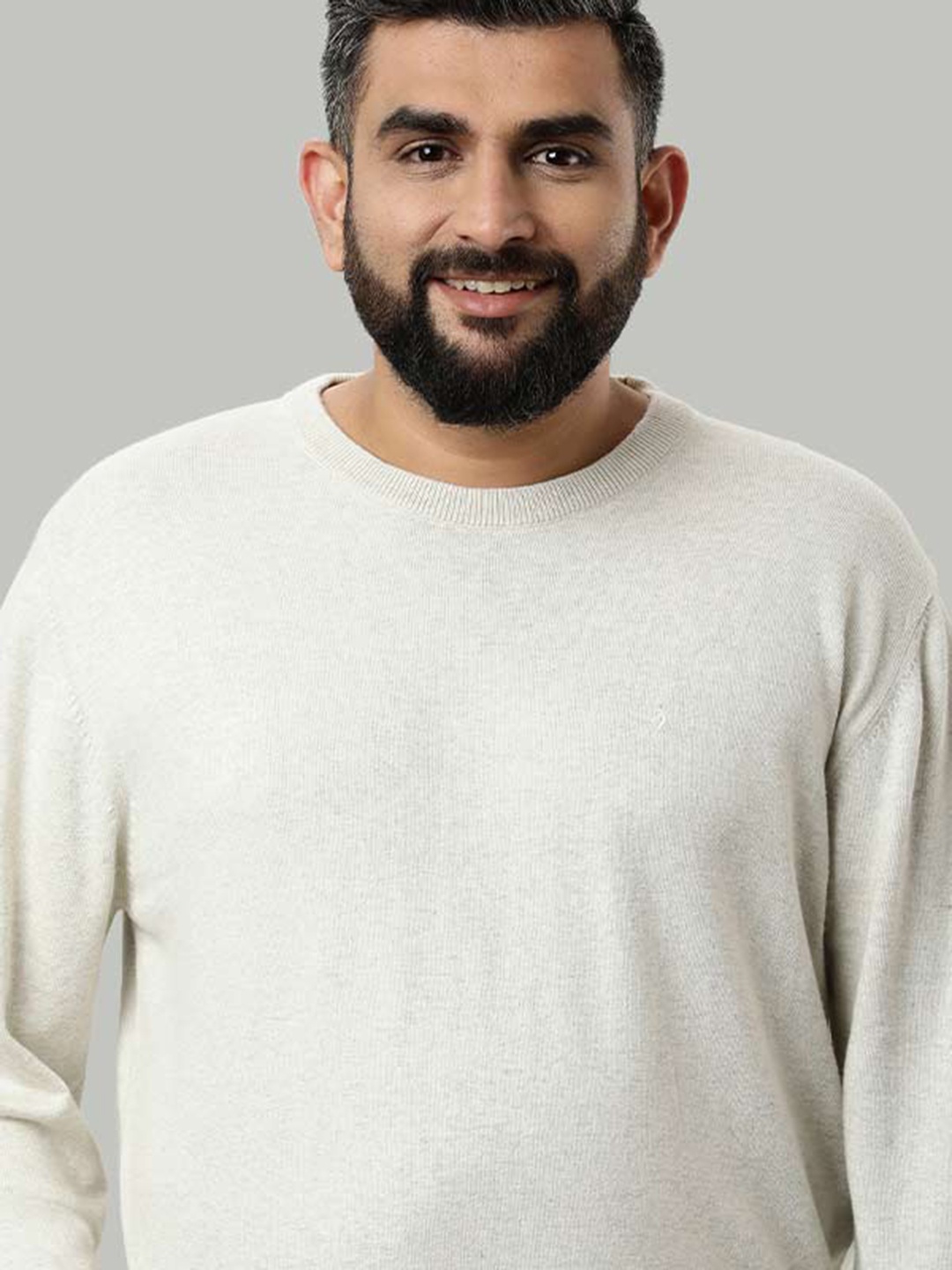 

Indian Terrain Plus Size Round Neck Pullover, White