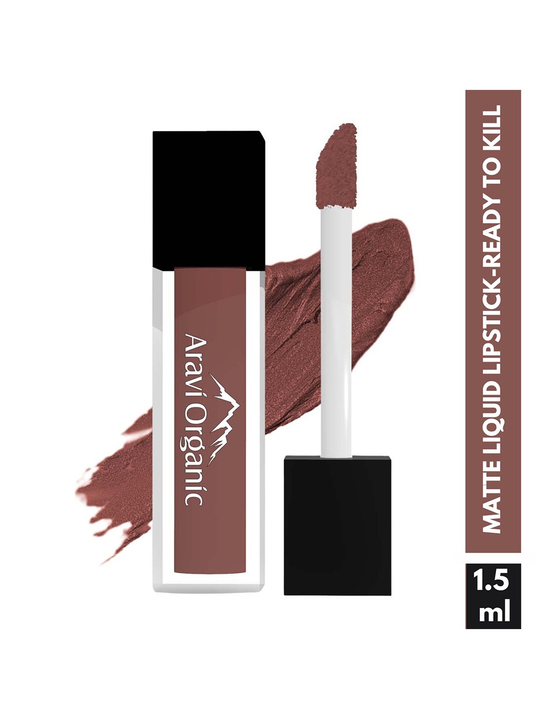 

Aravi Organic Soft Pink Matte LongStay Liquid Lipstick with Vitamin E 1.5ml -Ready to Kill, Maroon