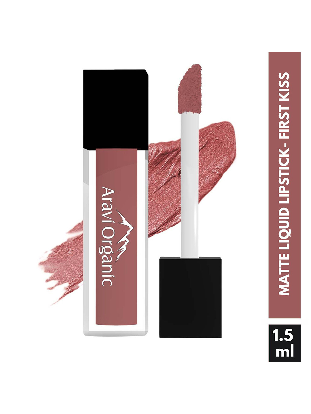 

Aravi Organic Soft Pink Matte Long Stay Liquid Lipstick with Vitamin E 1.5 ml - First Kiss, Brown