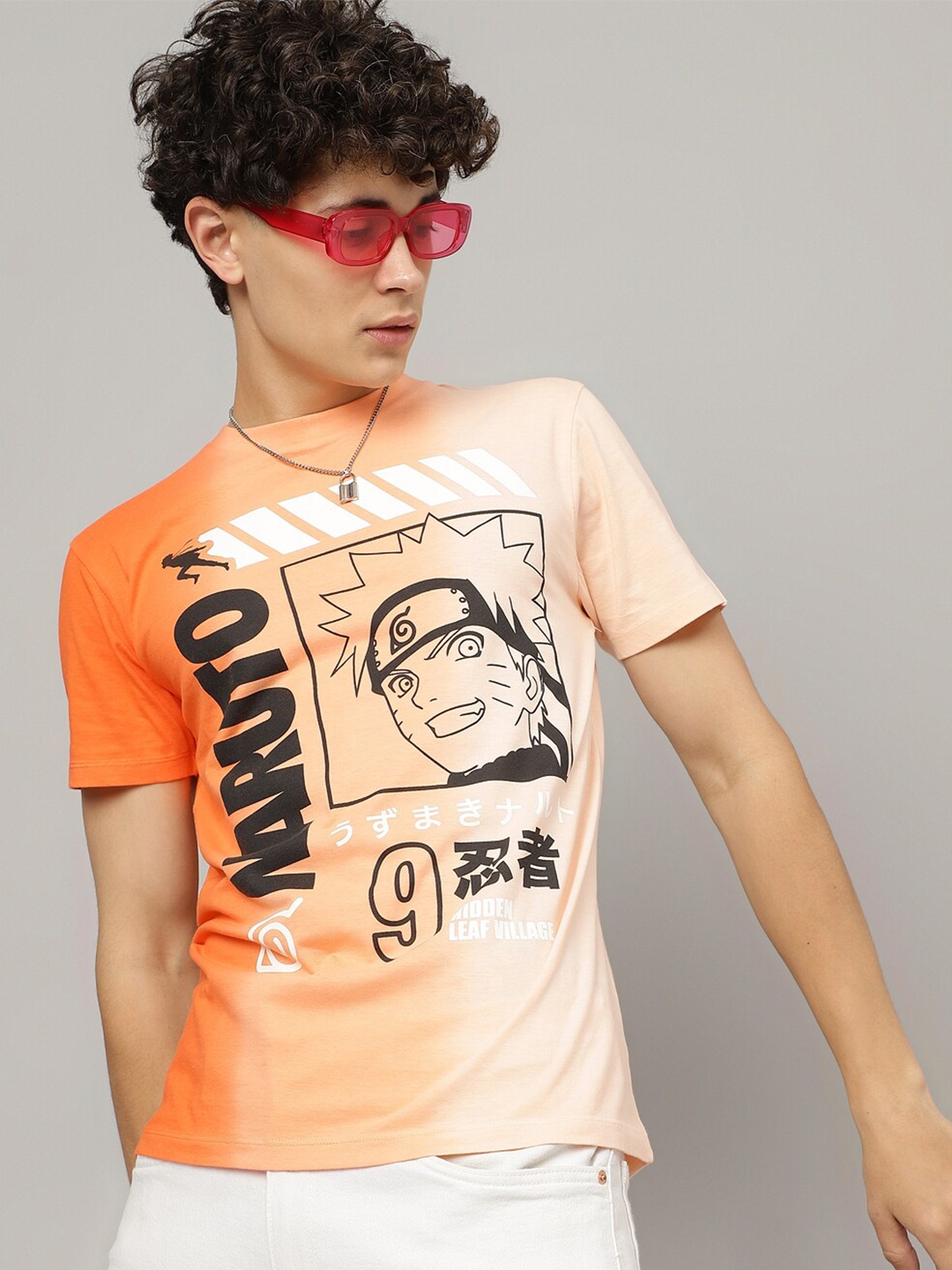 

Free Authority Naruto Printed Pure Cotton T-shirts, Orange