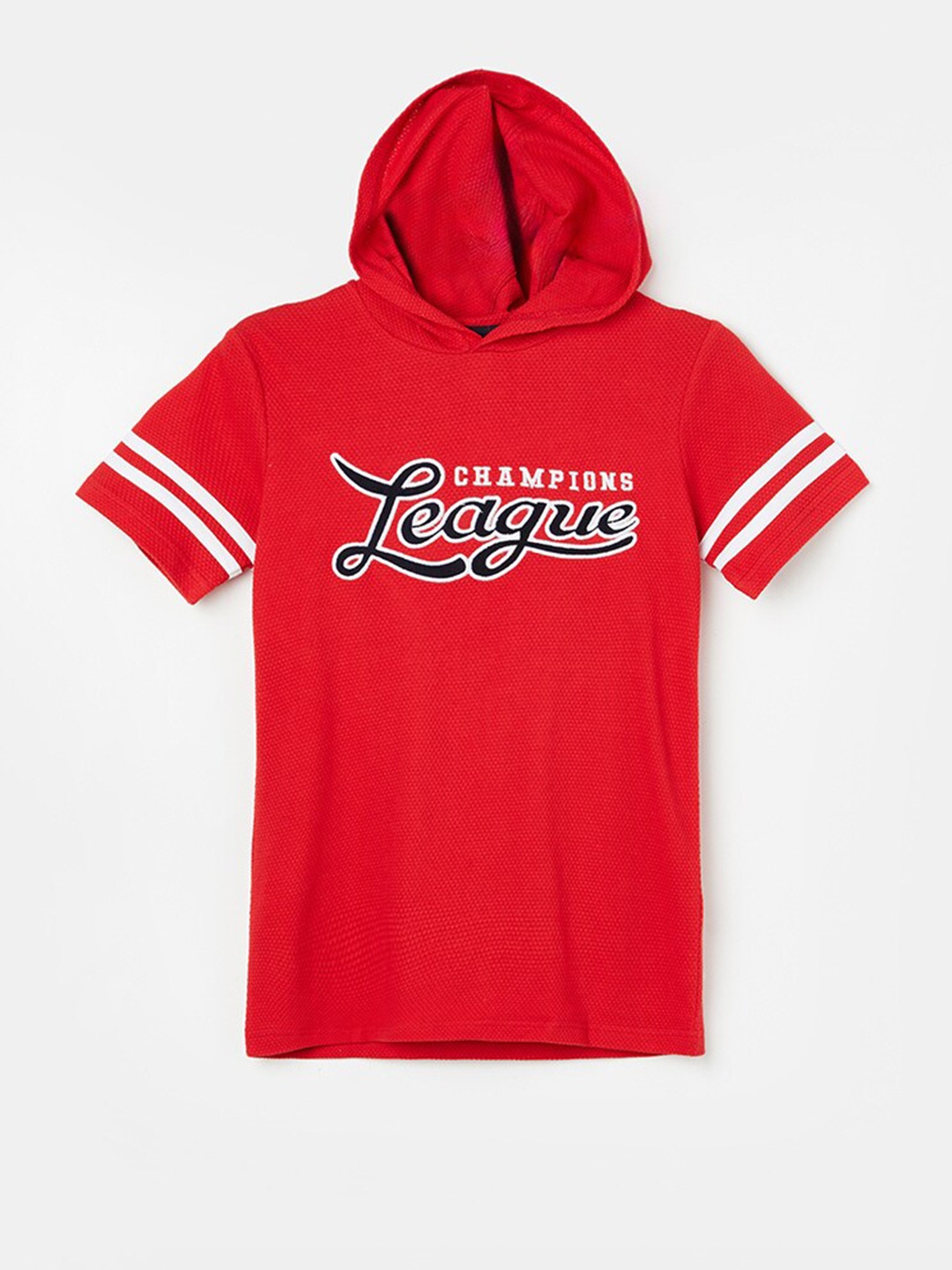 

Fame Forever by Lifestyle Boys Typography Printed Hood Pure Cotton T-shirt, Red