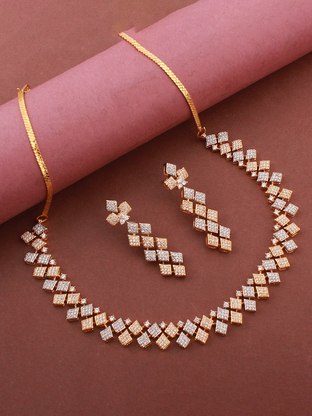 

Mirana Gold-Plated Cubic Zirconia Studded Jewellery Set