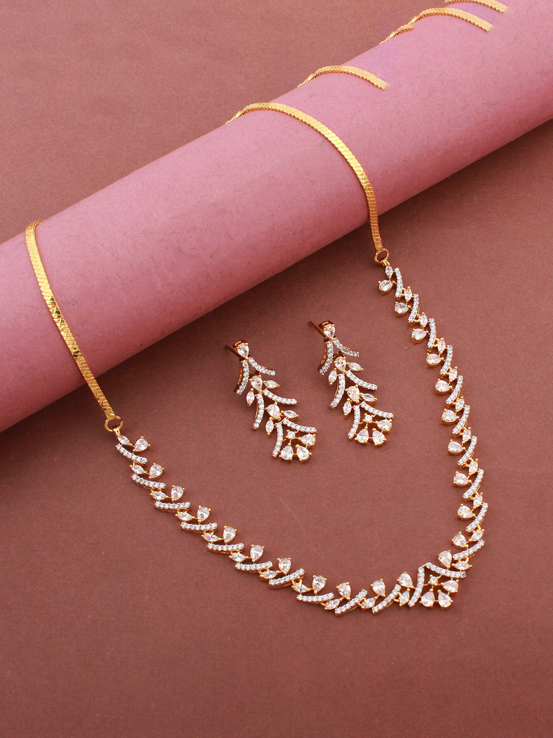 

Mirana Gold Plated Cubic Zirconia Jewellery Set