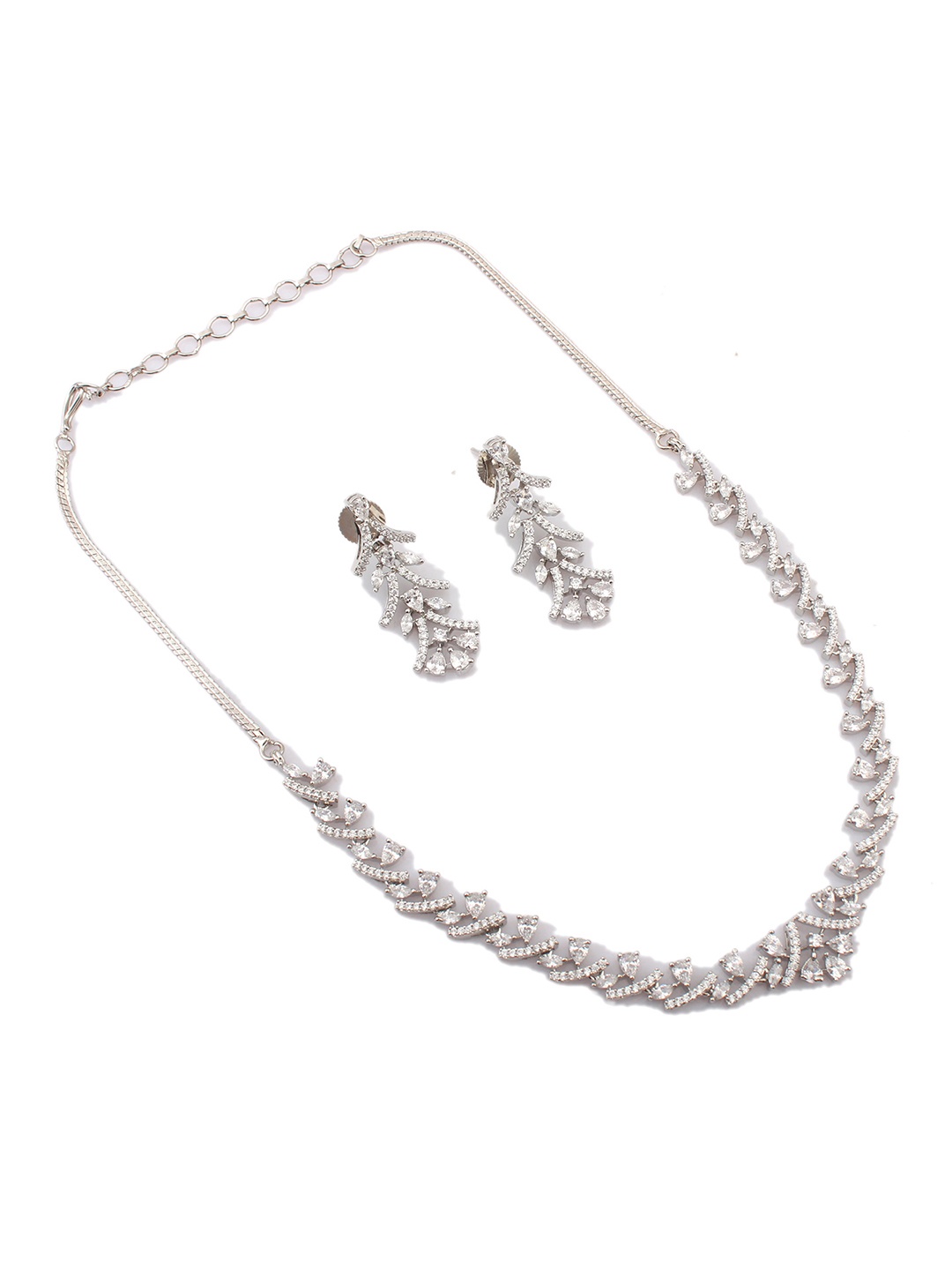 

Mirana Rhodium Plated Cubic Zirconia Jewellery Set, Silver