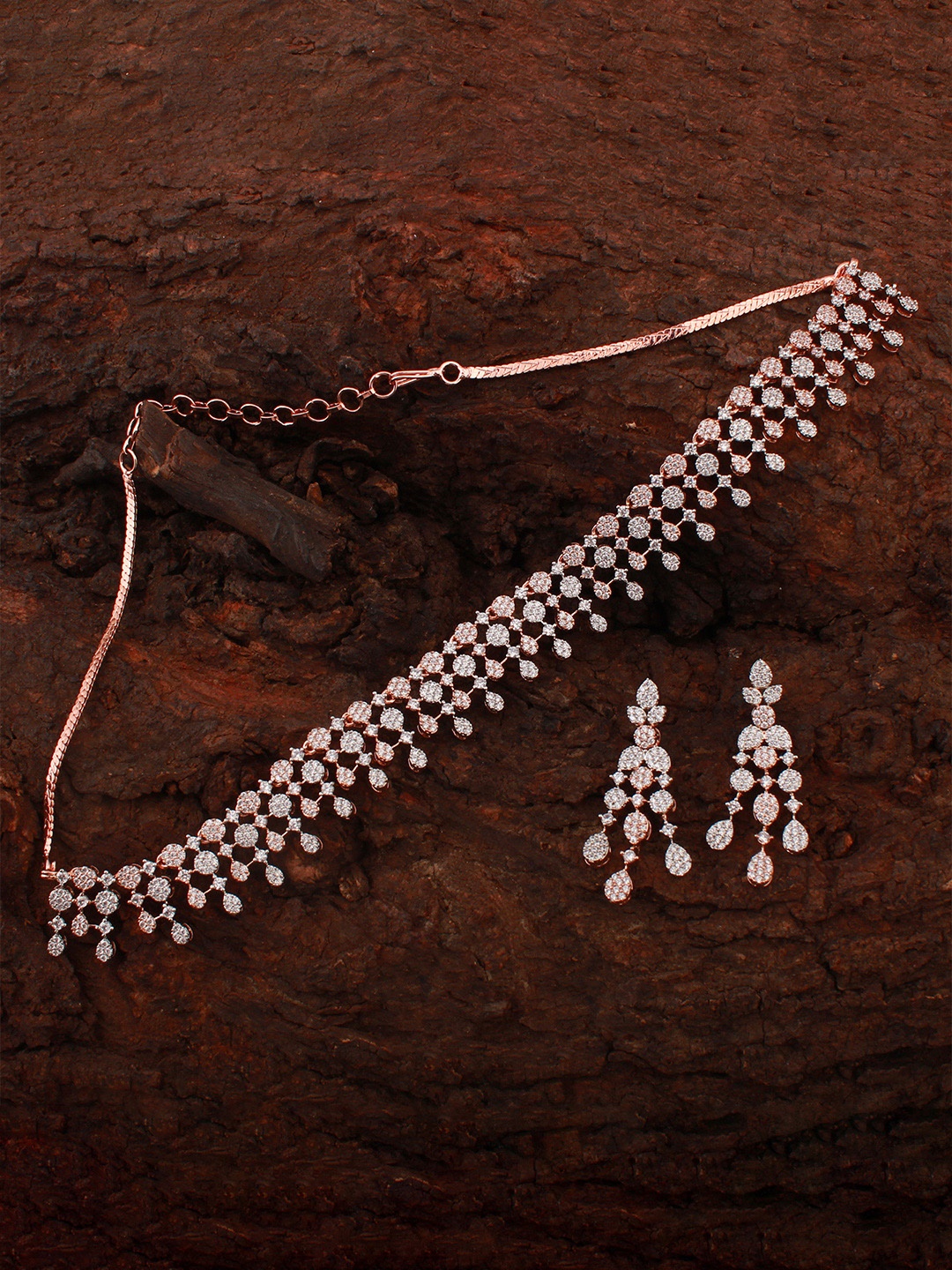 

Mirana Rose Gold-Plated CZ-Studded Jewellery Set