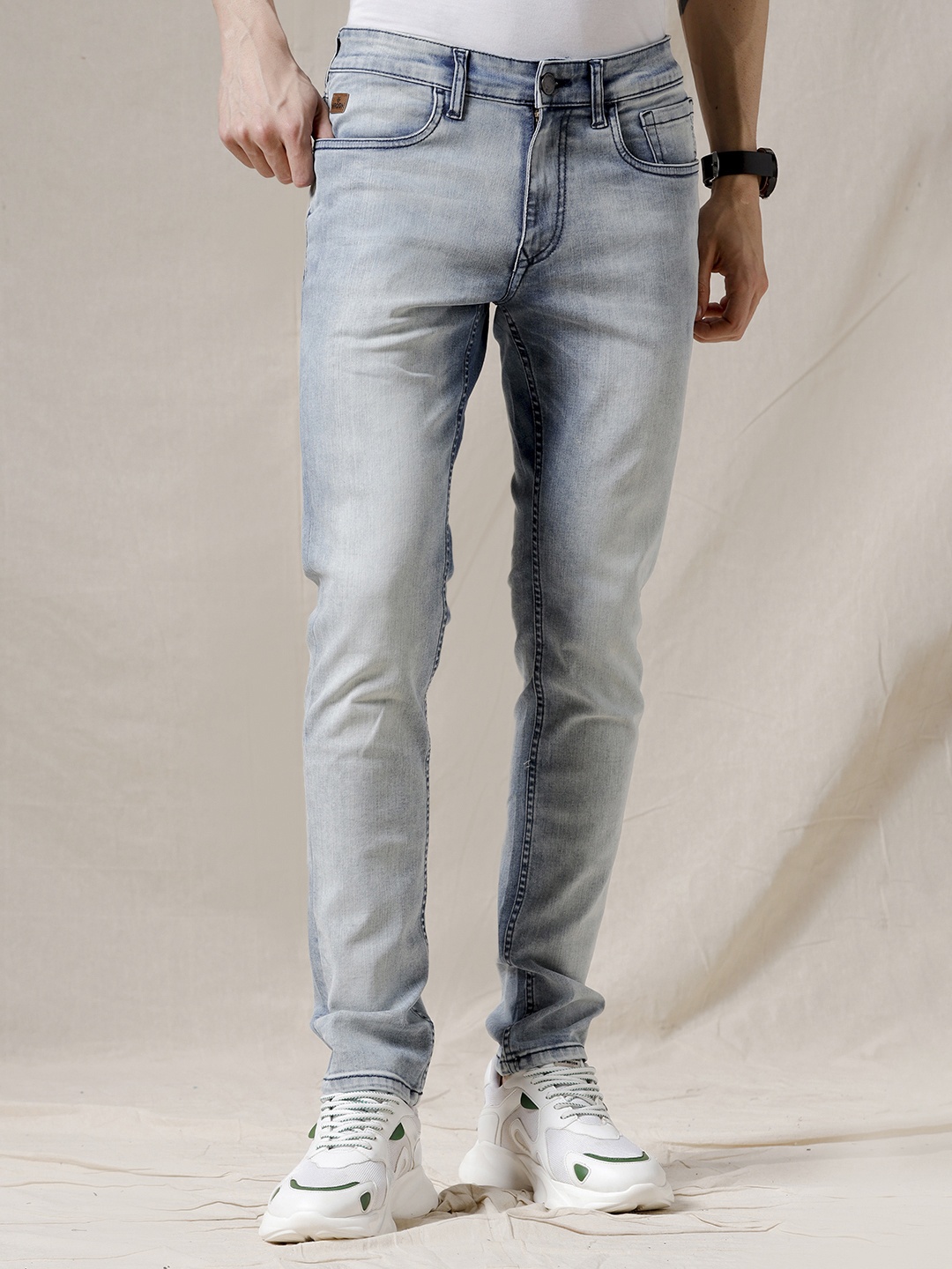 

WROGN Men Slim Fit Heavy Fade Jeans, Blue