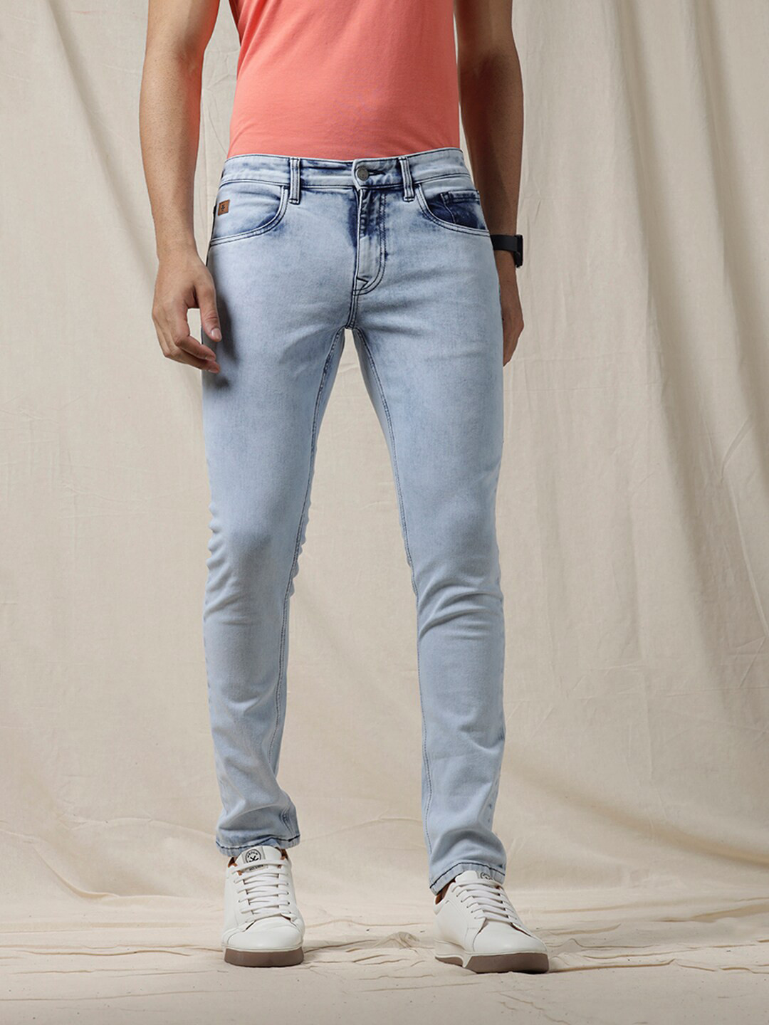 

WROGN Men Slim Fit Clean Look Cotton Jeans, Blue