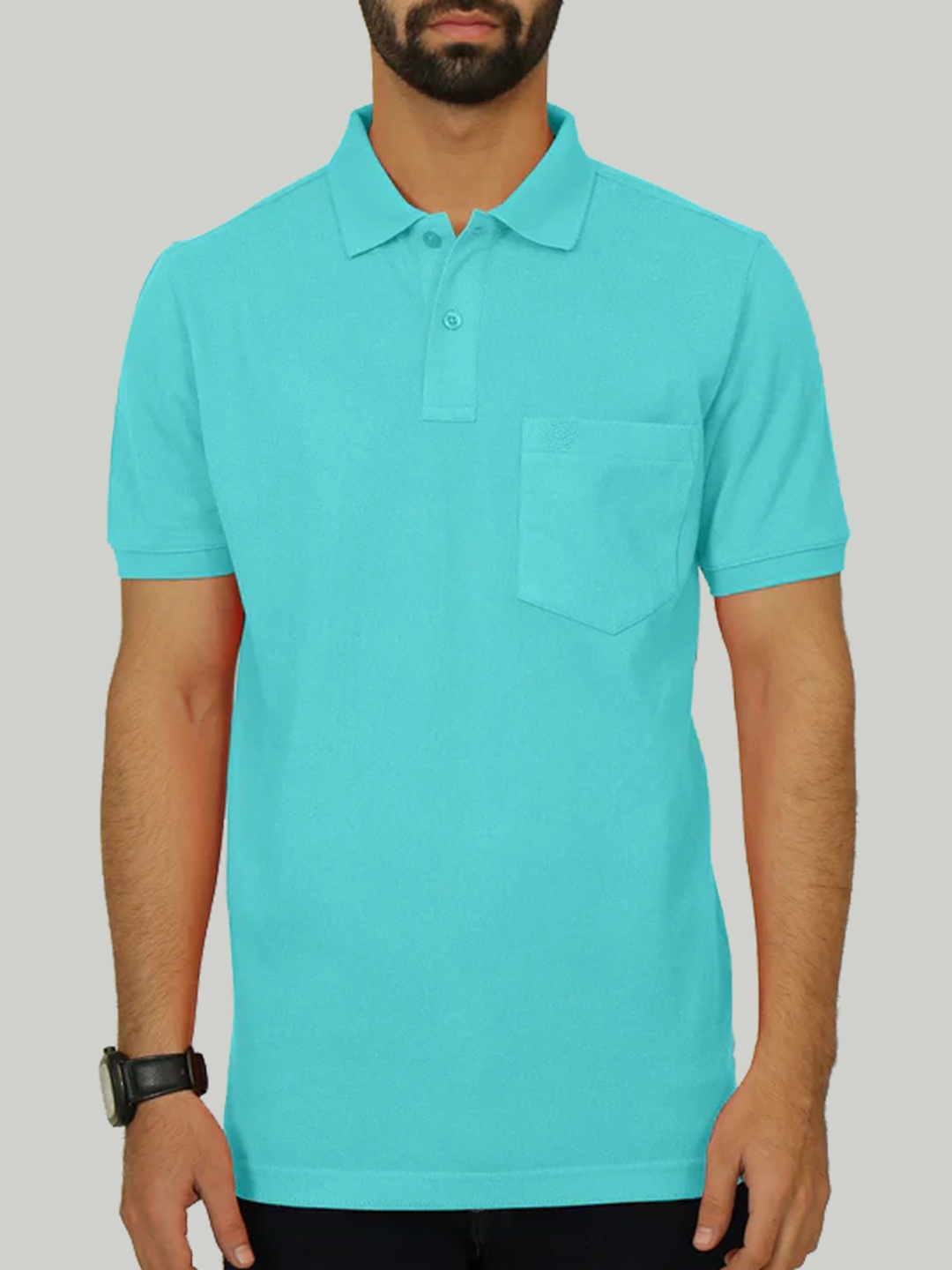 

CELSIUS Polo Collar Short Sleeves Pockets T-shirt, Blue
