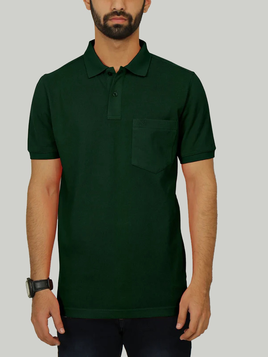

CELSIUS Polo Collar Pockets T-shirt, Green