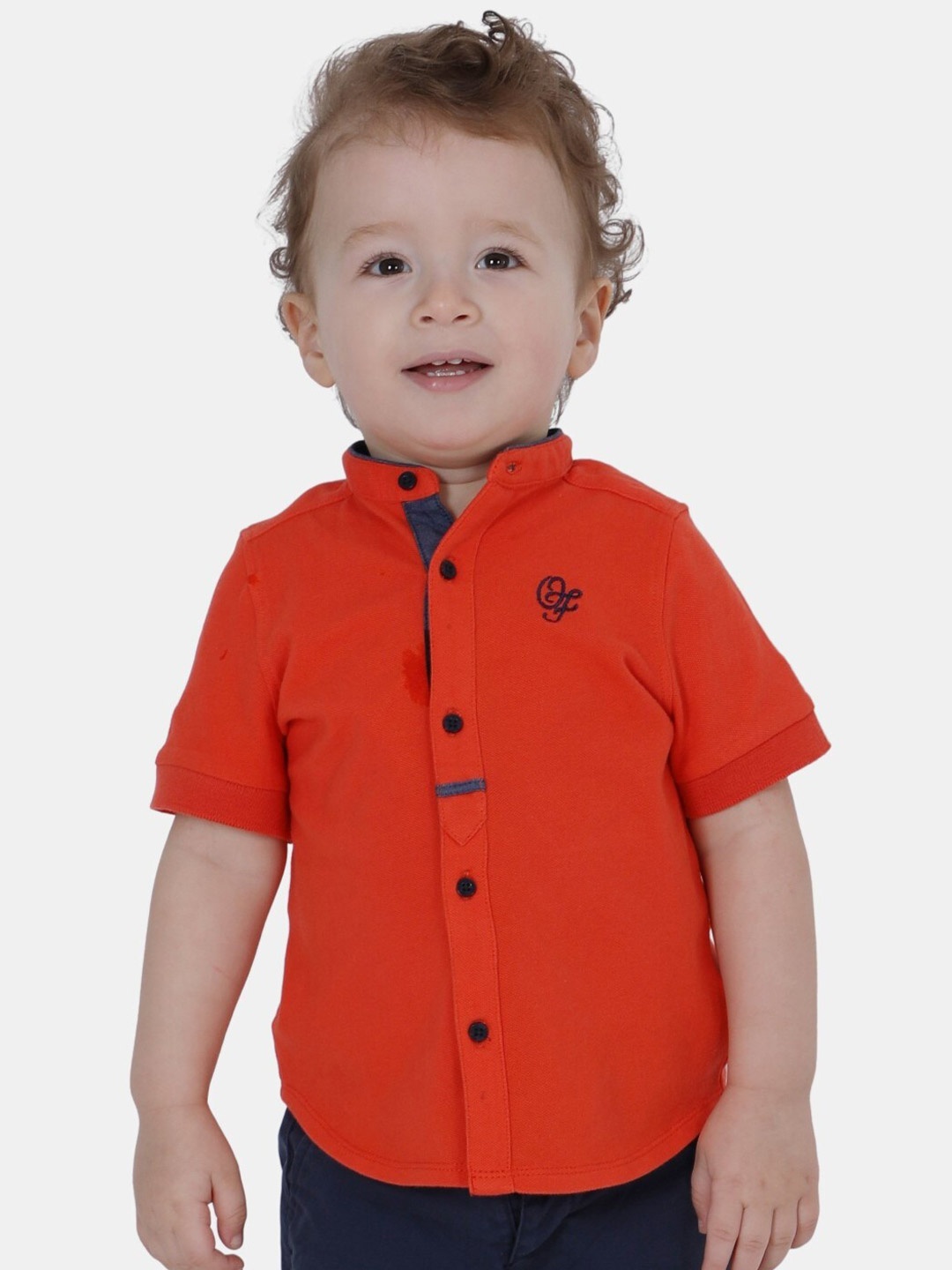 

One Friday Boys Mandarin Collar T-Shirt, Orange