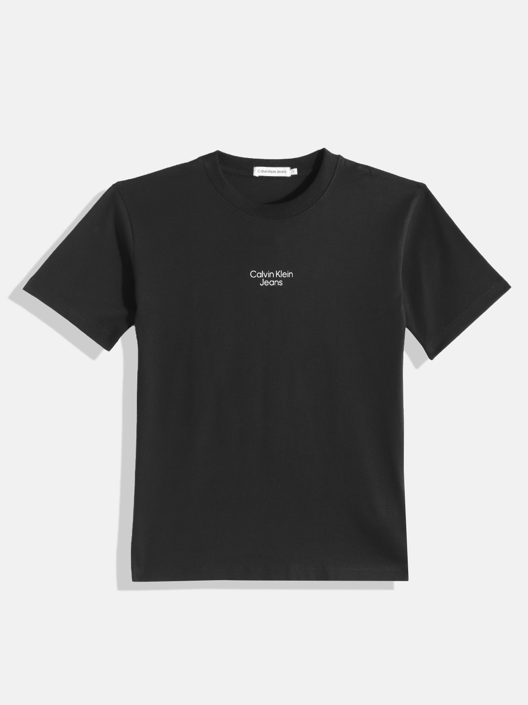 

Calvin Klein Jeans Boys Brand Logo Printed Pure Cotton T-shirt, Black