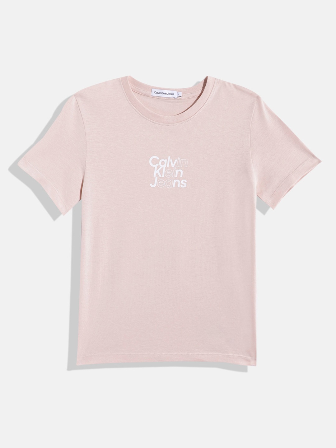 

Calvin Klein Jeans Girls Brand Logo Printed Pure Cotton T-shirt, Pink