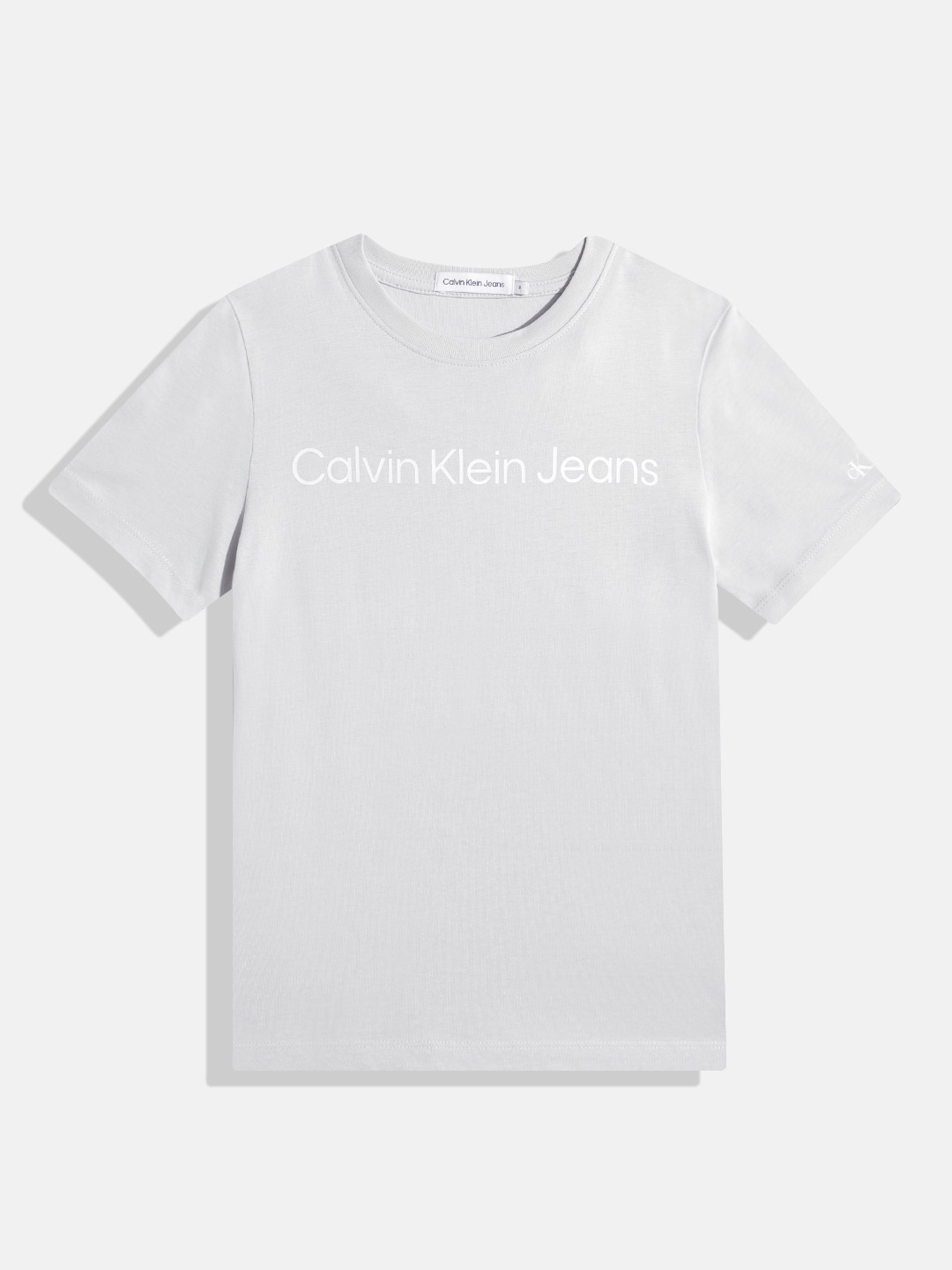 

Calvin Klein Jeans Kids Brand Logo Print Detail Pure Cotton T-shirt, Grey