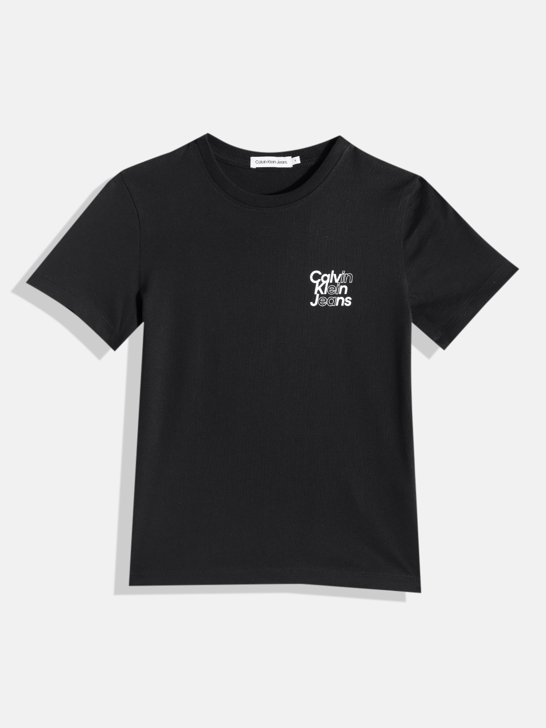 

Calvin Klein Jeans Boys Brand Logo Print Detail Pure Cotton T-shirt, Black