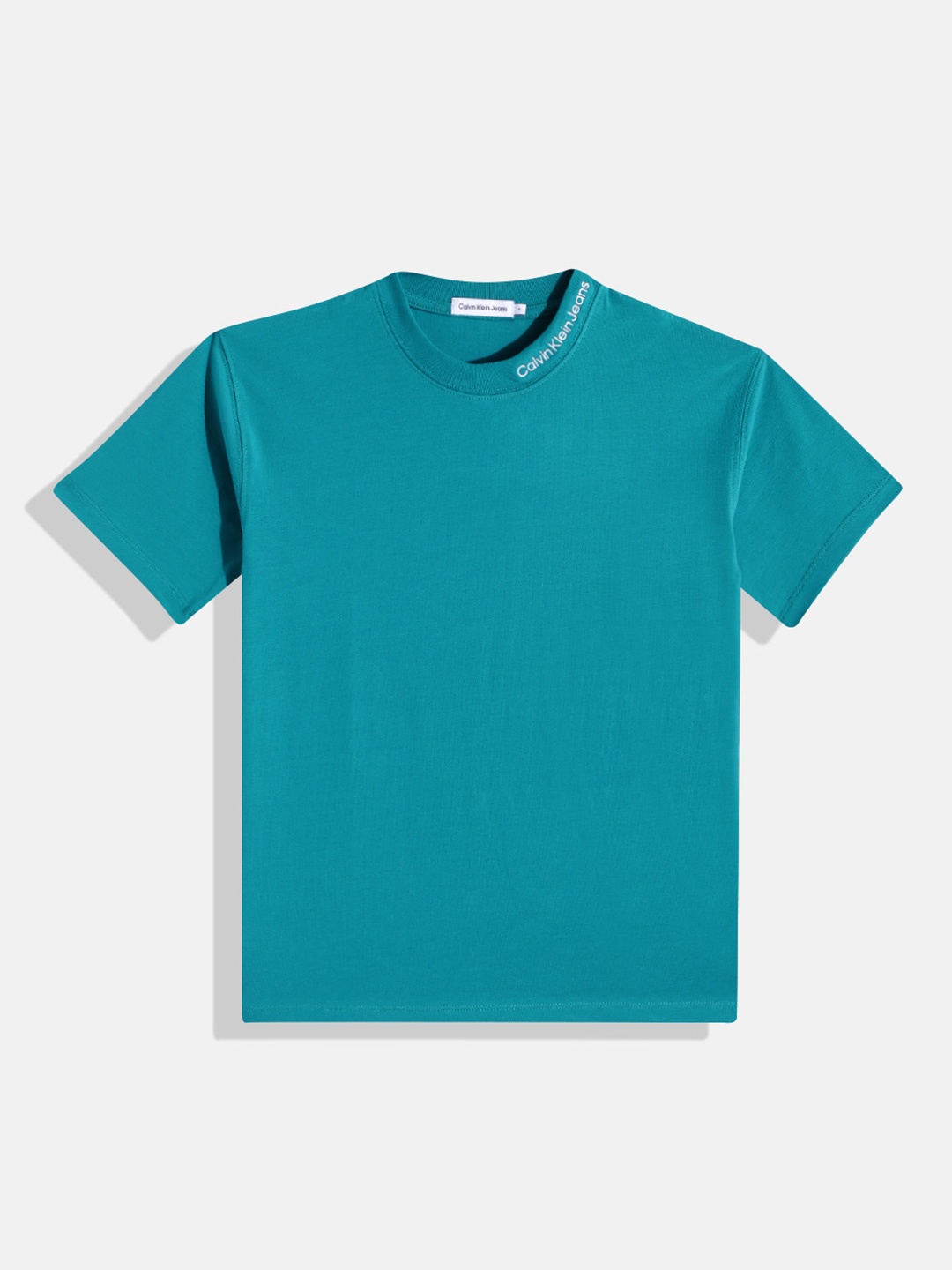 

Calvin Klein Jeans Boys Brand Logo Detail T-shirt, Turquoise blue