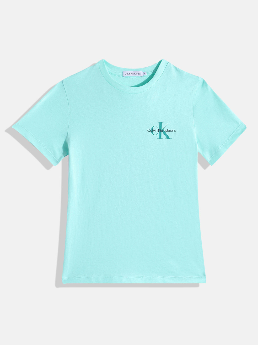 

Calvin Klein Jeans Boys Brand Logo Print Detail Pure Cotton T-shirt, Blue