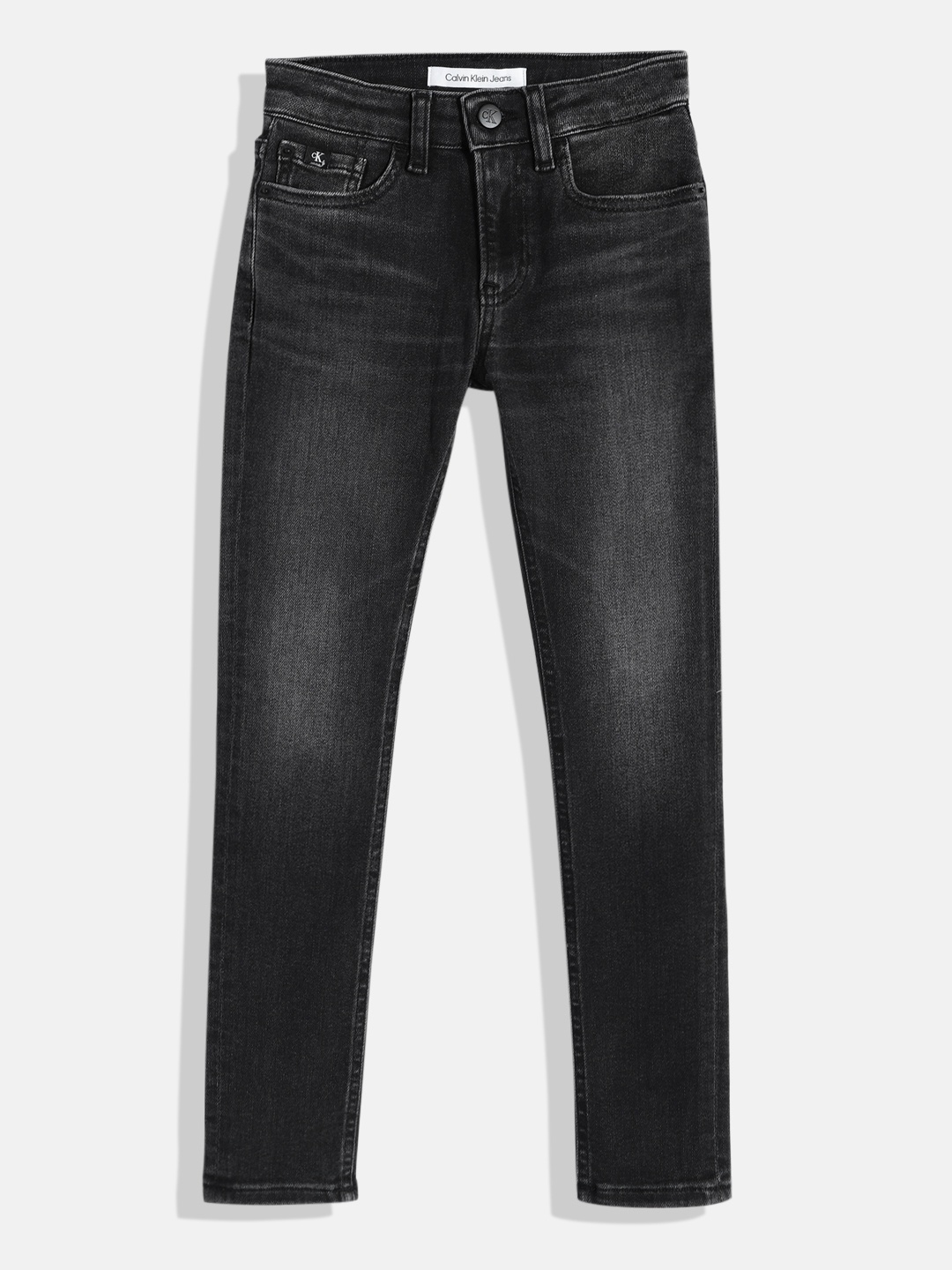 

Calvin Klein Jeans Boys Skinny Fit Light Fade Stretchable Jeans, Black