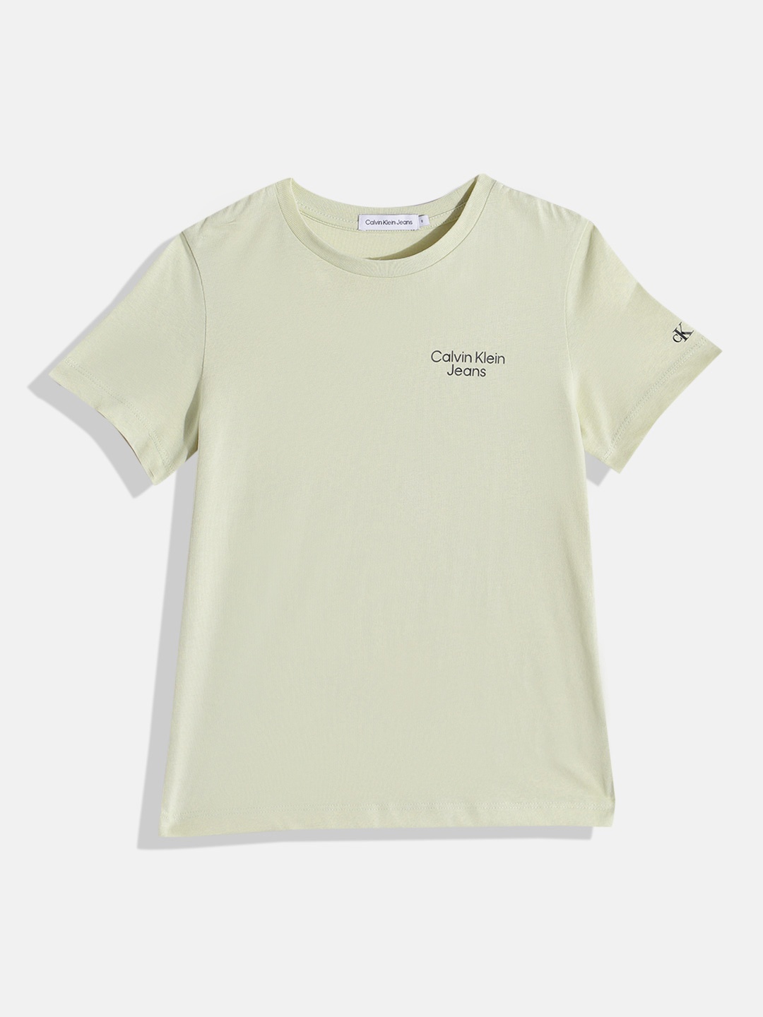 

Calvin Klein Jeans Boys Brand Logo Printed Pure Cotton T-shirt, Green