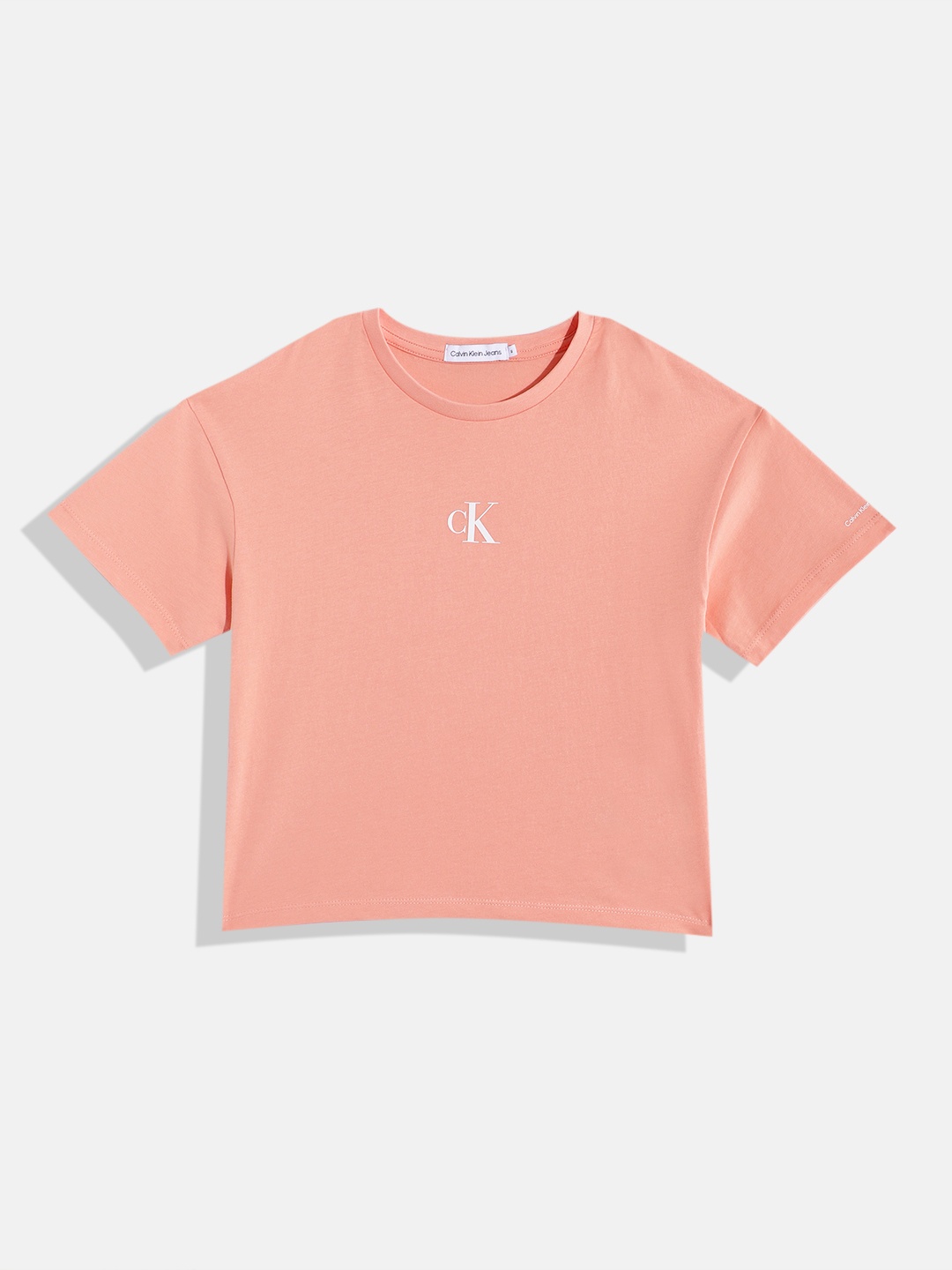 

Calvin Klein Jeans Girls Pure Cotton T-shirt, Peach