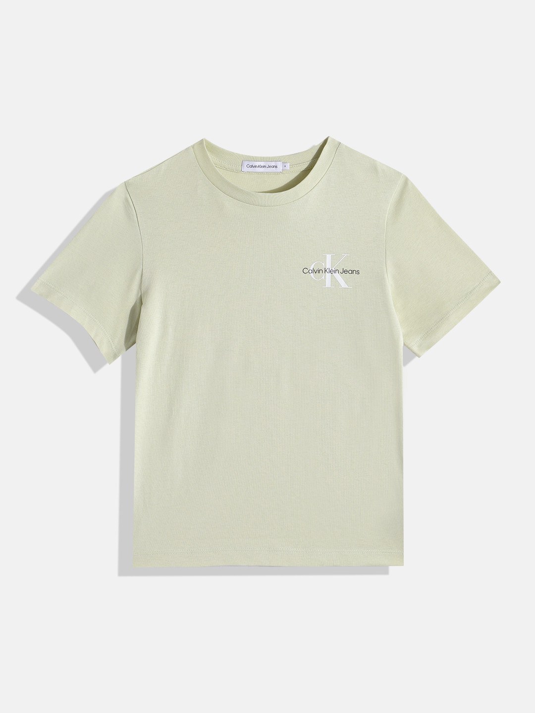 

Calvin Klein Jeans Boys Brand Logo Printed Pure Cotton T-shirt, Green