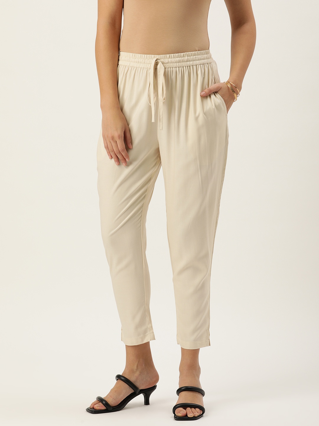 

AMUKTI Pleated Ethnic Trousers, Beige