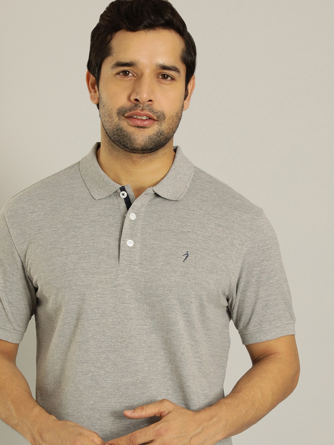 

Indian Terrain Polo Collar Pockets T-shirt, Grey