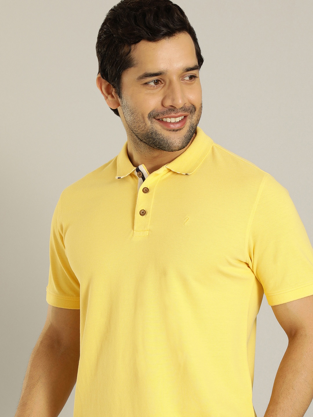 

Indian Terrain Polo Collar Applique T-shirt, Yellow