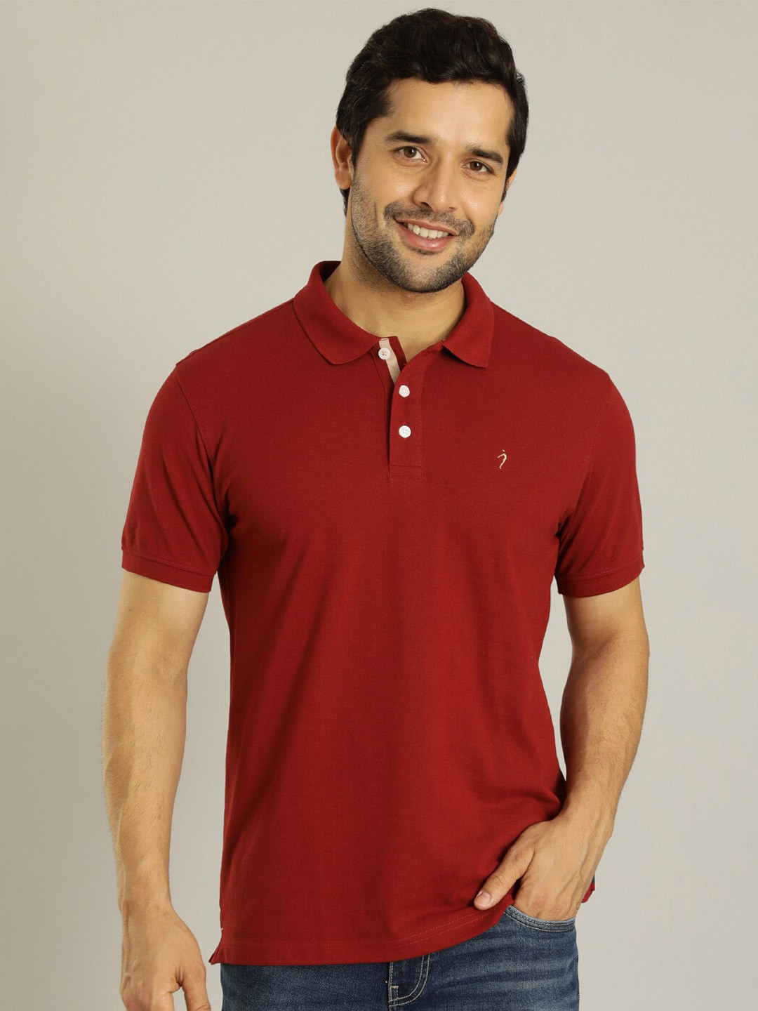 

Indian Terrain Polo Collar T-shirt, Maroon