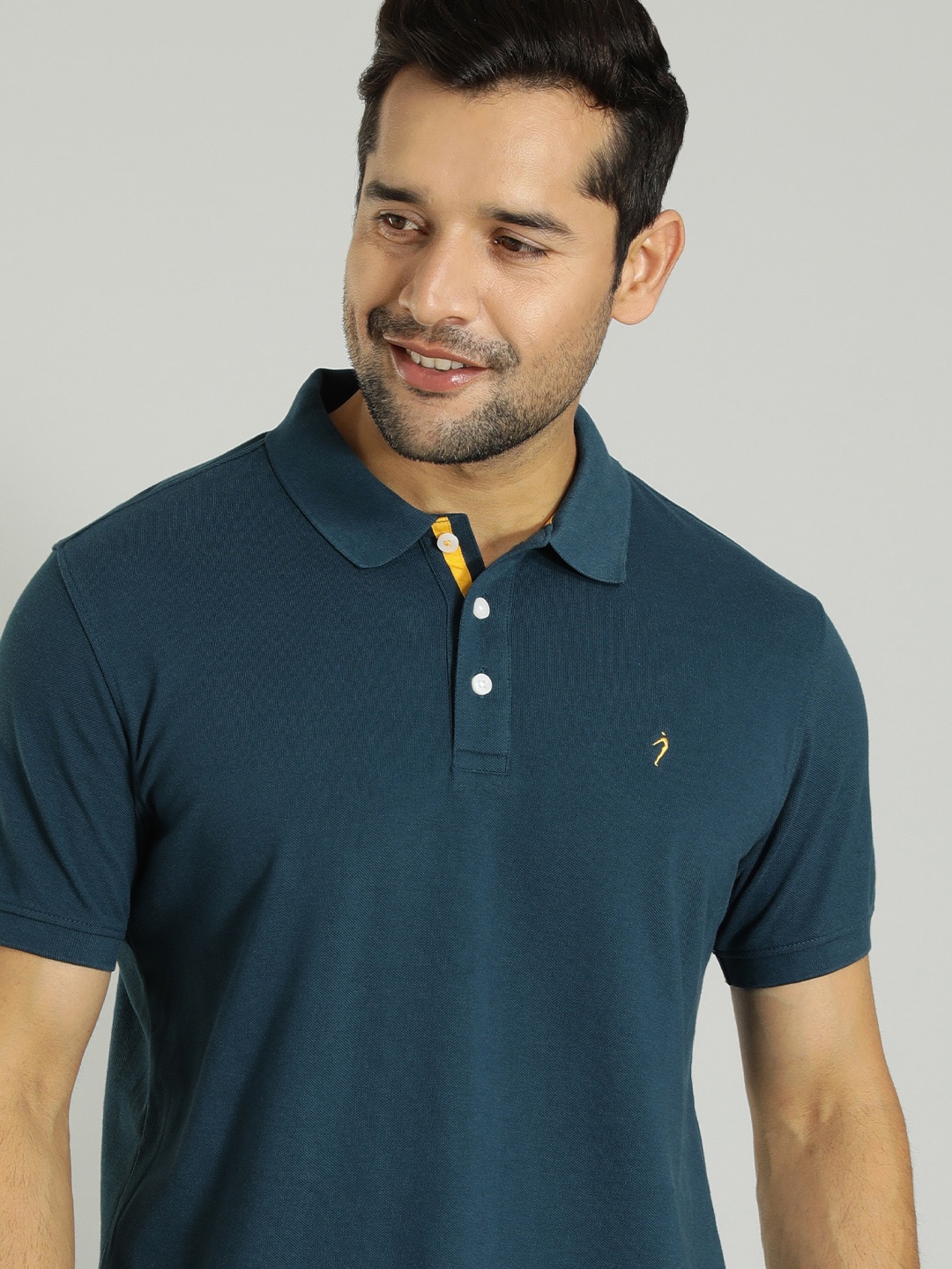 

Indian Terrain Polo Collar Pockets T-shirt, Navy blue