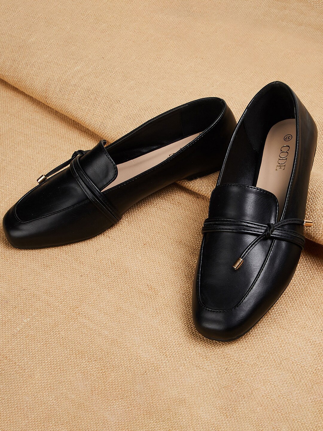 

CODE by Lifestyle Women Round Toe Penny Loafers, Black