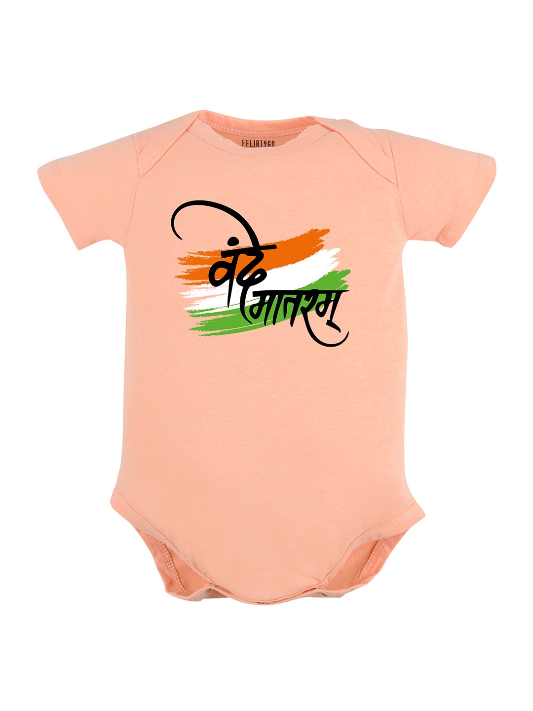 

FFLIRTYGO Infants Printed Pure Cotton Bodysuit, Peach
