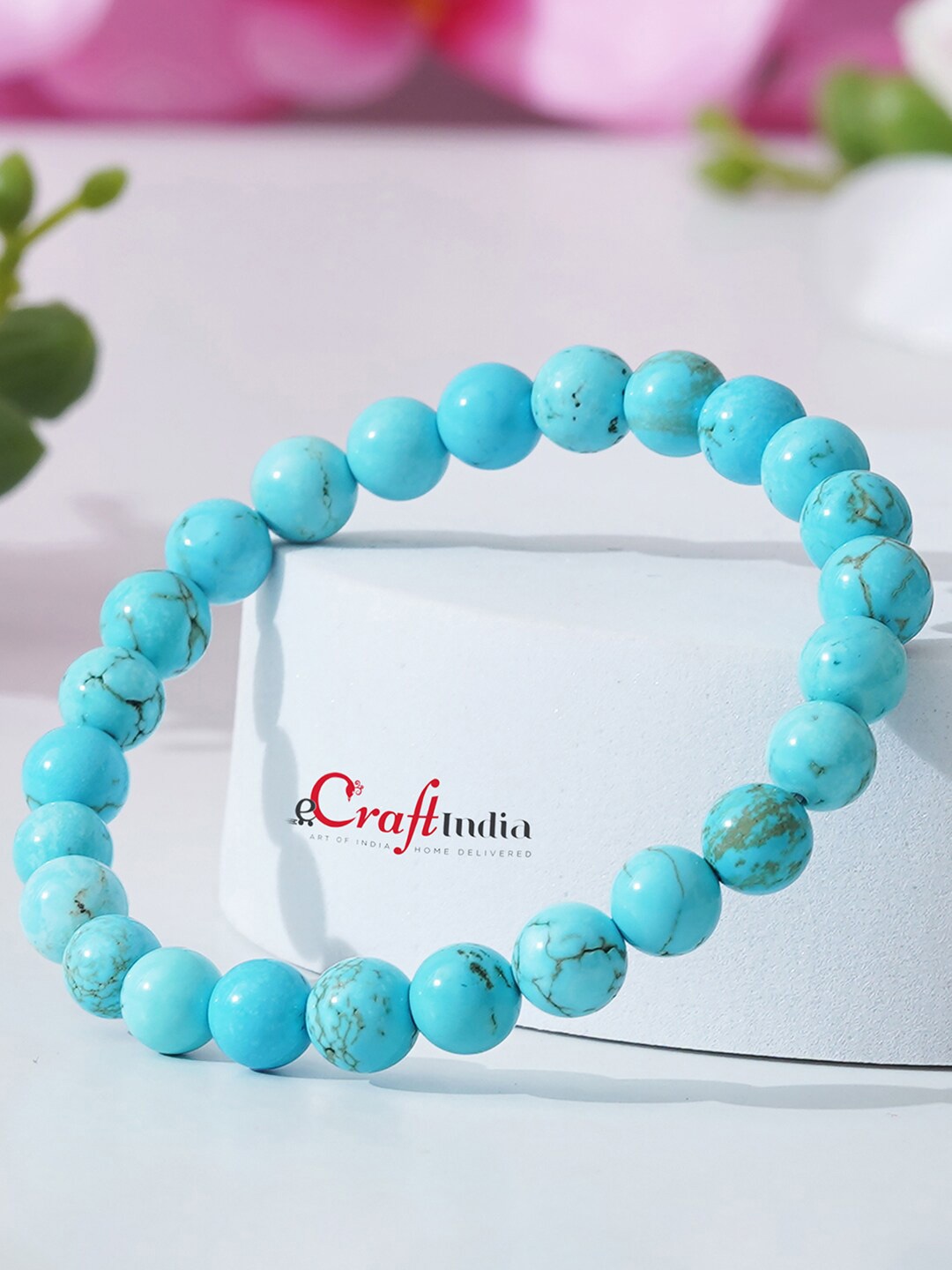 

eCraftIndia Unisex Set Of 2 Crystal Beaded Elasticated Bracelet, Black