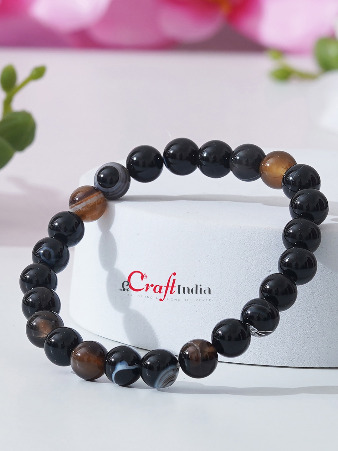 

eCraftIndia Unisex 2 Black Brass Bracelet