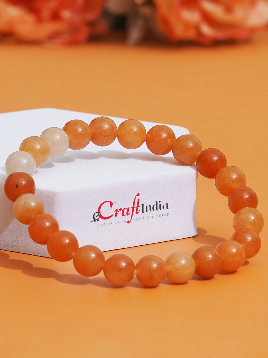

eCraftIndia Unisex Pack 2 Bracelet, Orange