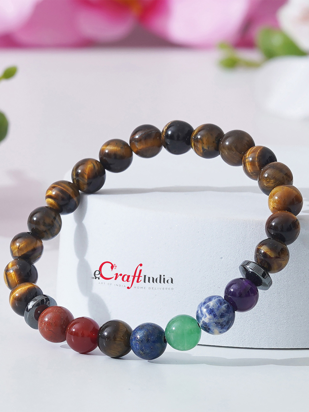 

eCraftIndia Unisex Artificial Beads Bracelet, Black