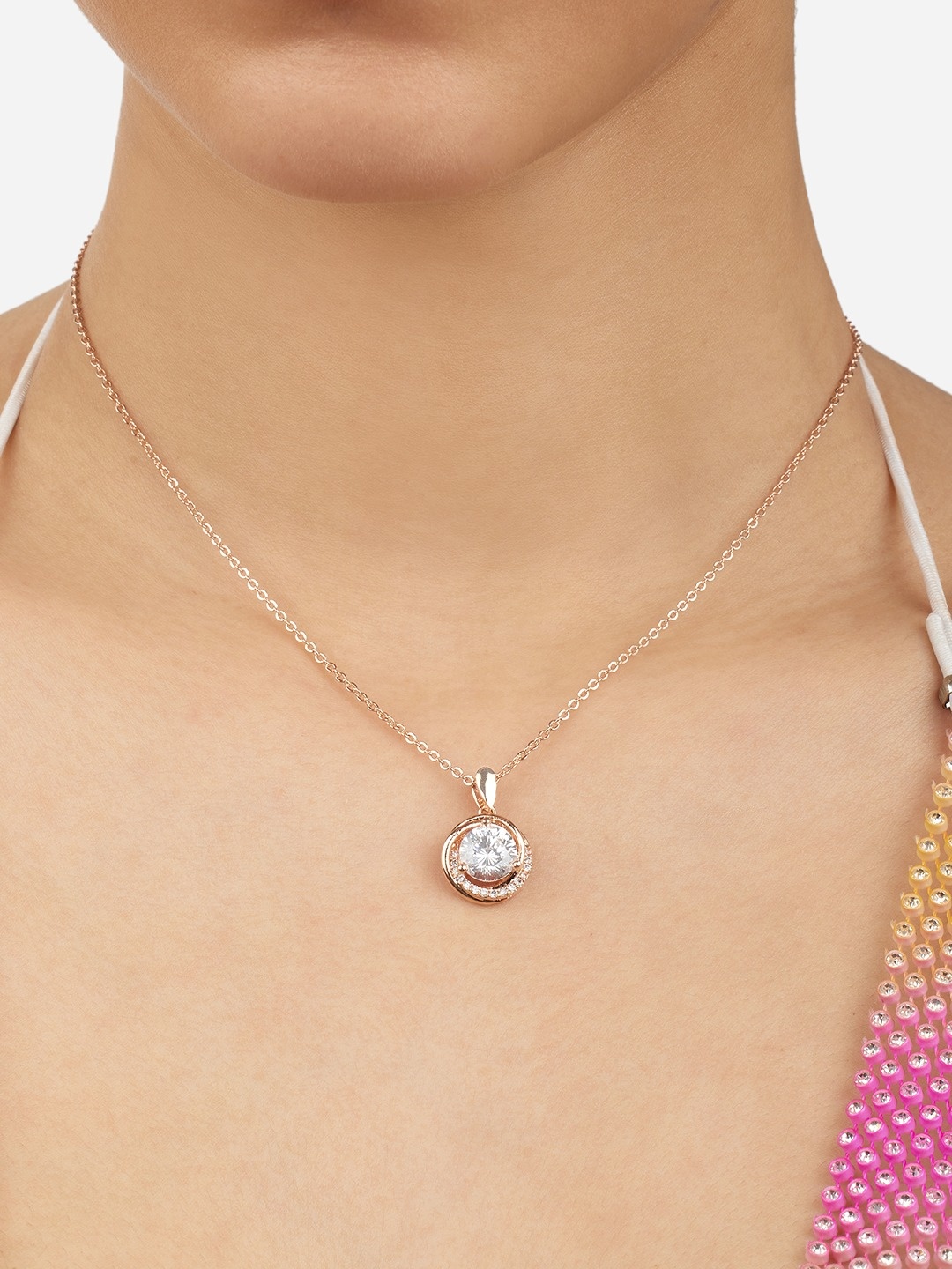 

Zaveri Pearls Rose Gold Brass Rose Gold-Plated Chain