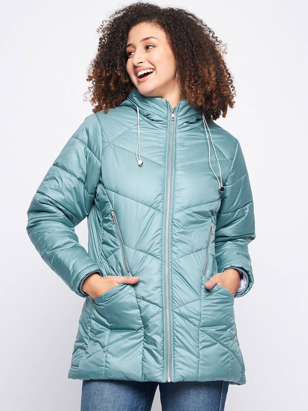 

Okane Lightweight Longline Hooded Padded Jacket, Olive