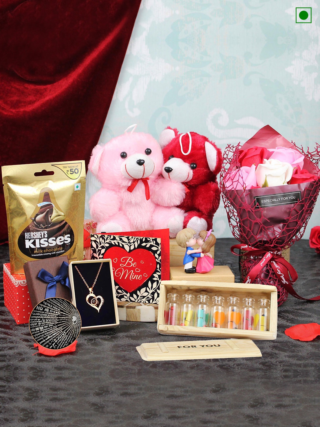 

TIED RIBBONS 7 Pieces Valentine Week Gift Chocolate Hamper Gift Set, Pink