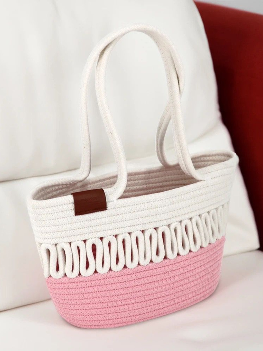 

Bajo's Colourblocked Oversized Shopper Tote Bag, White