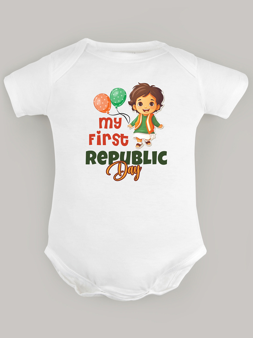 

FFLIRTYGO Infant Printed Cotton Bodysuit, White