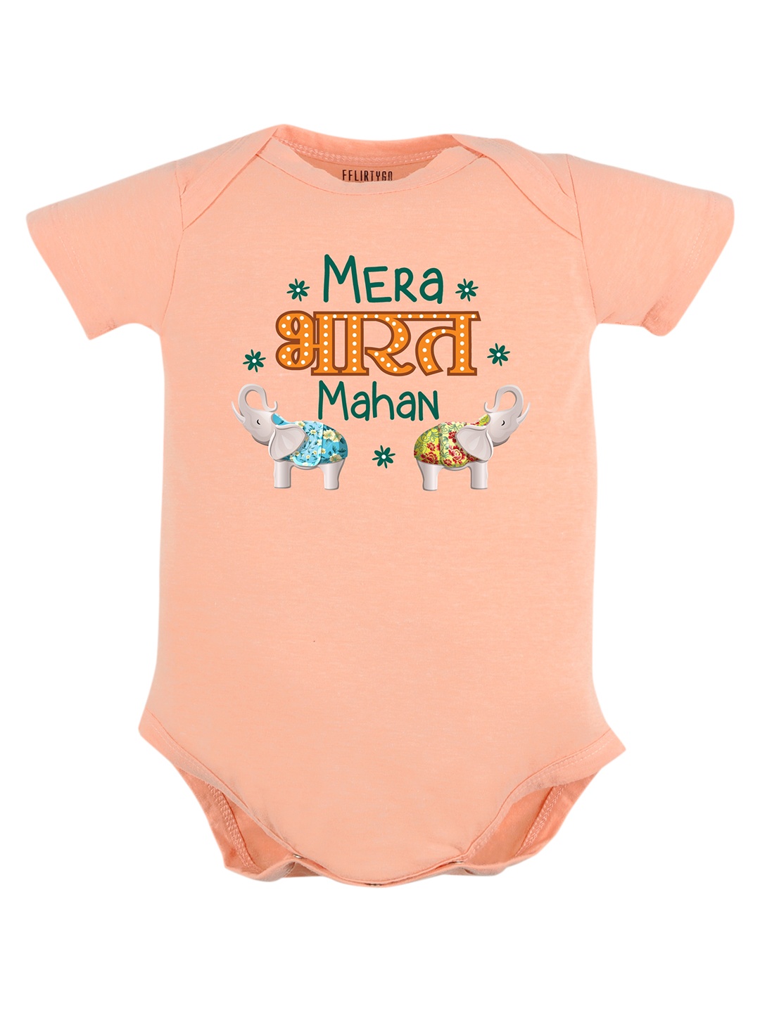 

FFLIRTYGO Infants Printed Pure Cotton Bodysuits, Peach