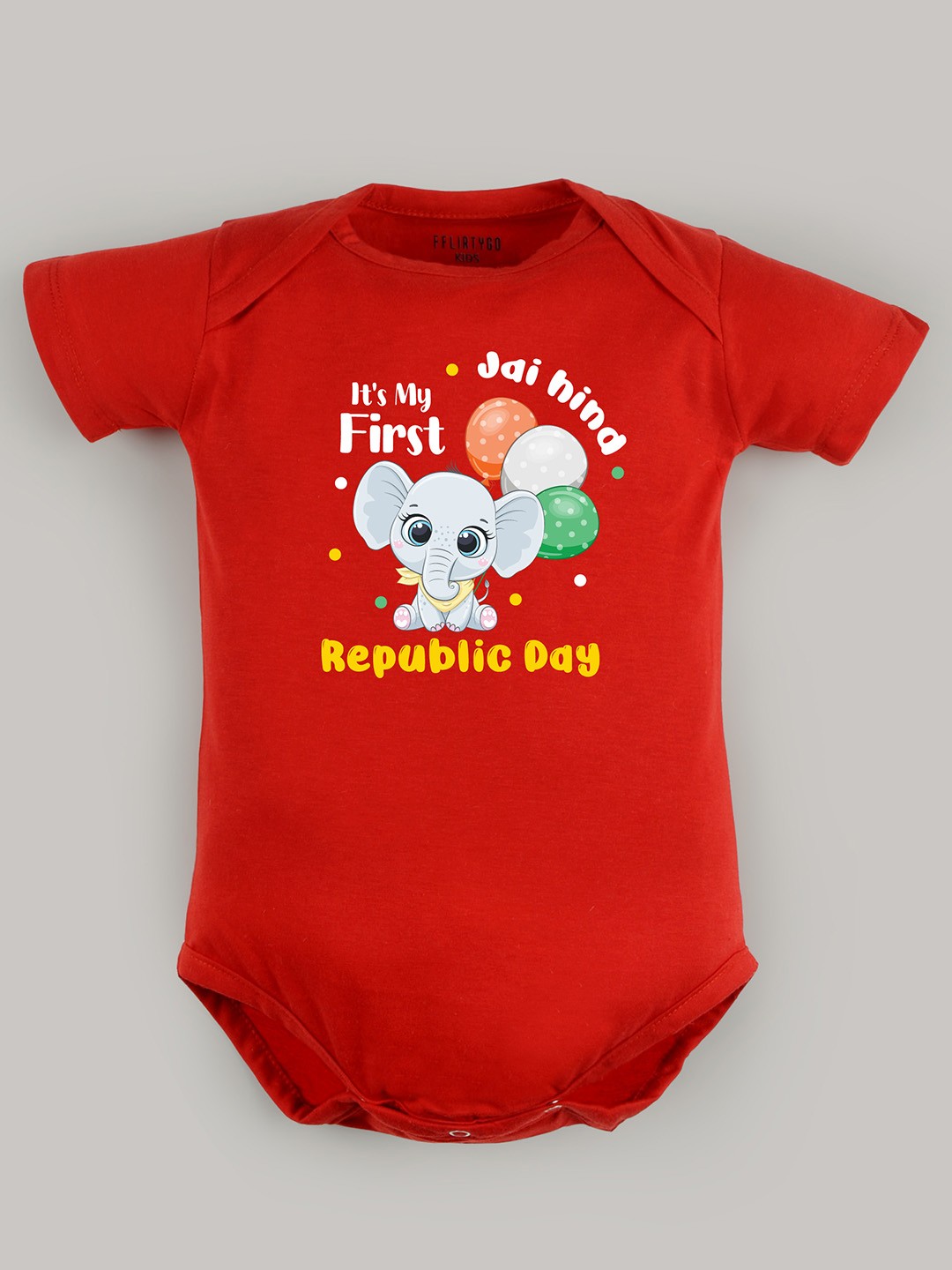

FFLIRTYGO Infant Printed Pure Cotton Bodysuit, Red